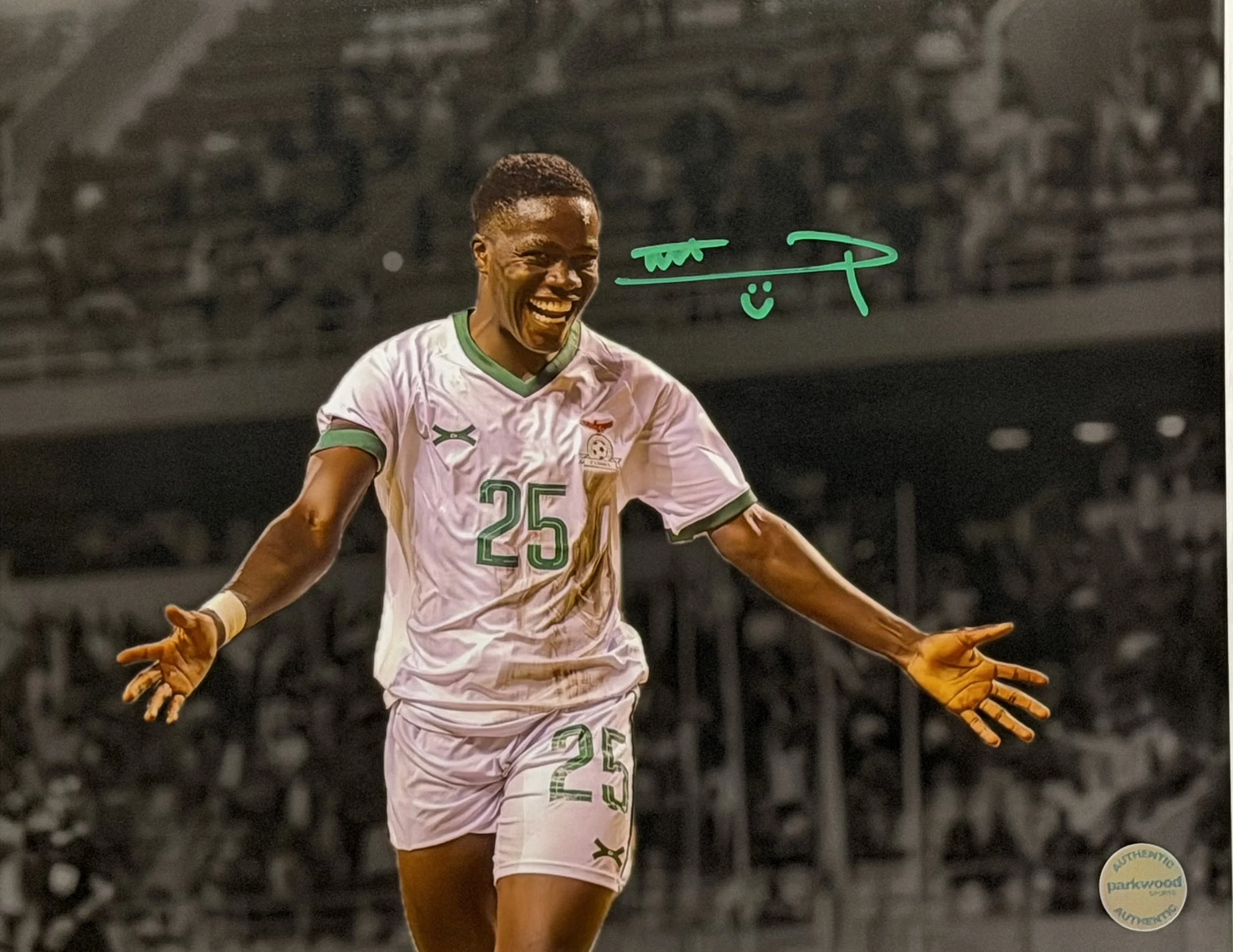 Prisca Chilufya - Signed 11x14 Photo - Zambian National Team - "Celebrating"