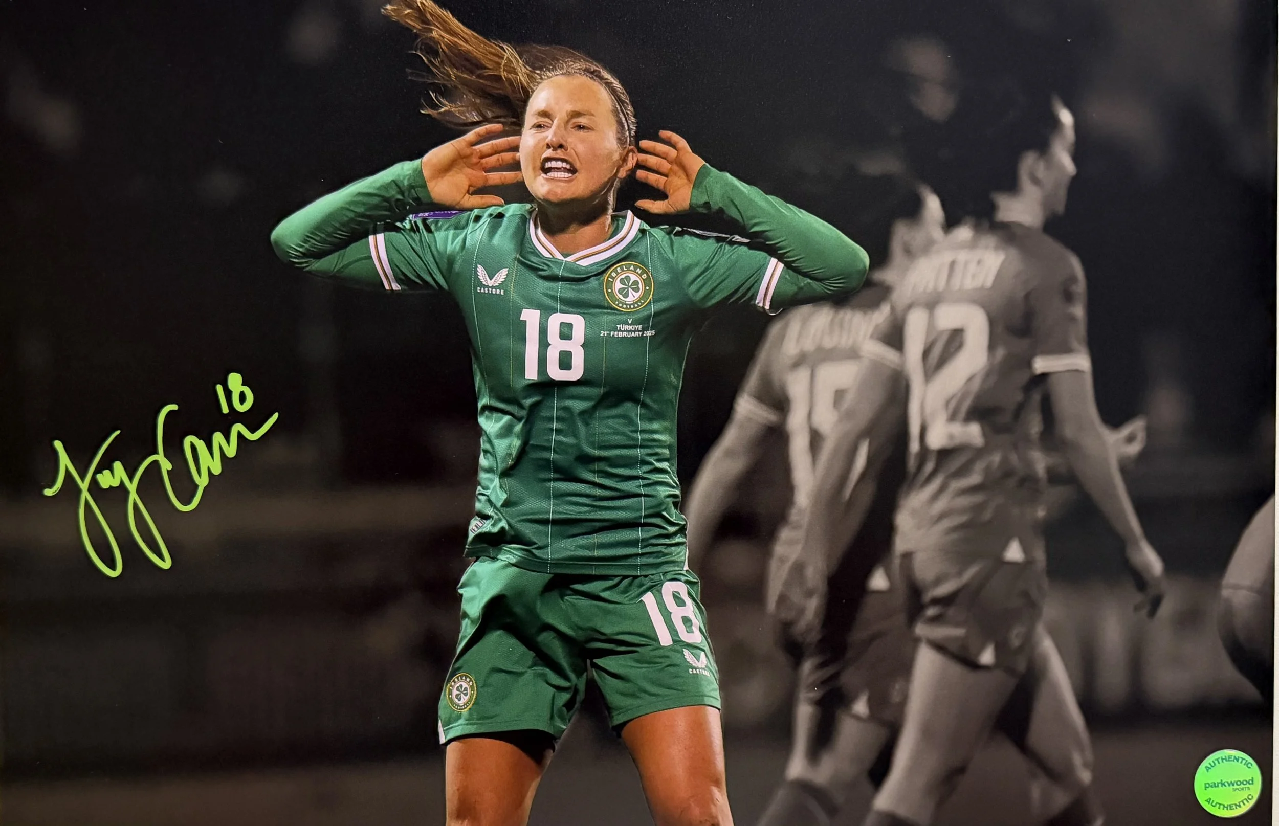 Kyra Carusa - Signed 12x18 Photo - Republic of Ireland National Team - "Let Me Hear You" 2/2