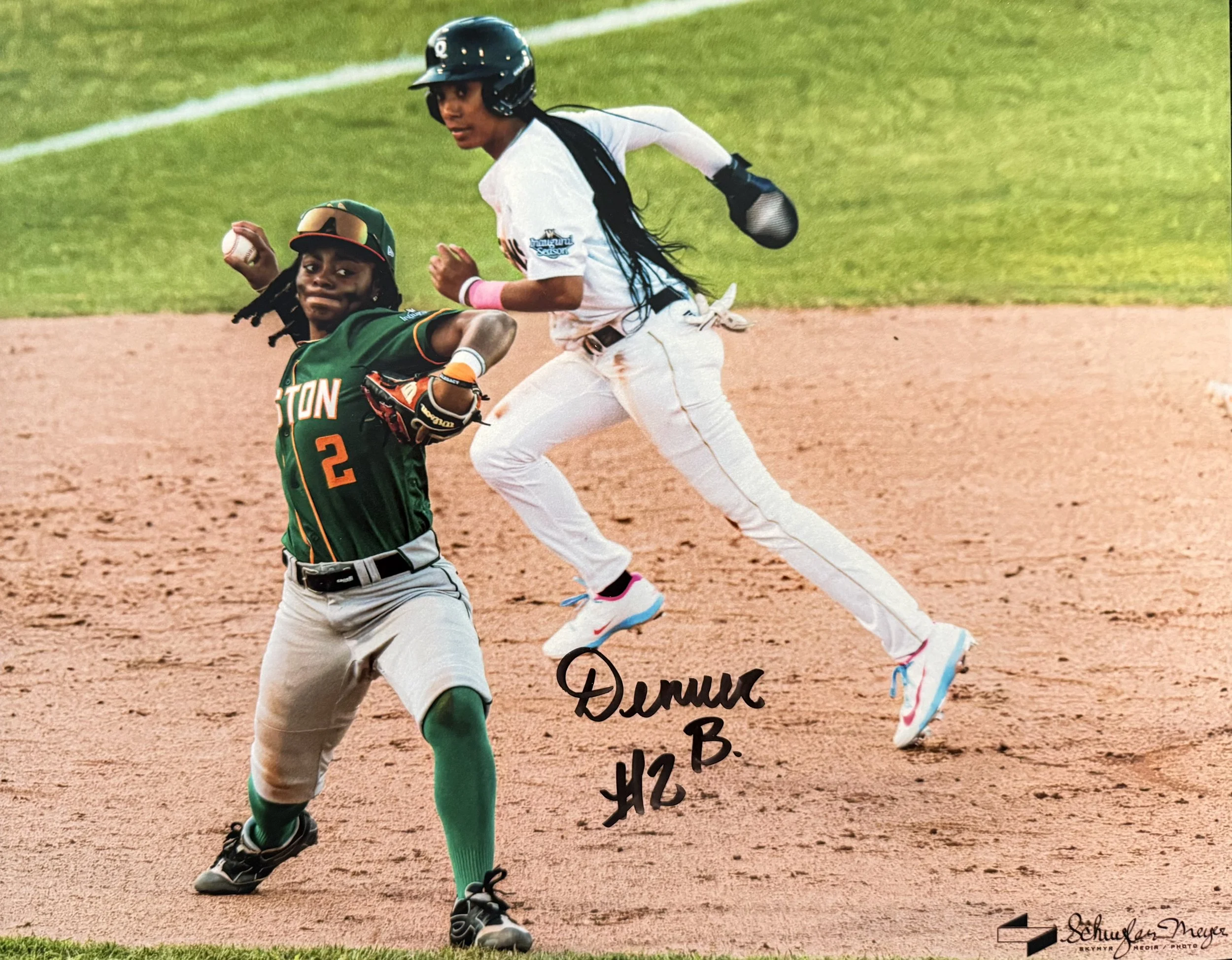Signed 11x14 Denver Bryant Photo - Boston Hunters - "Throwing"