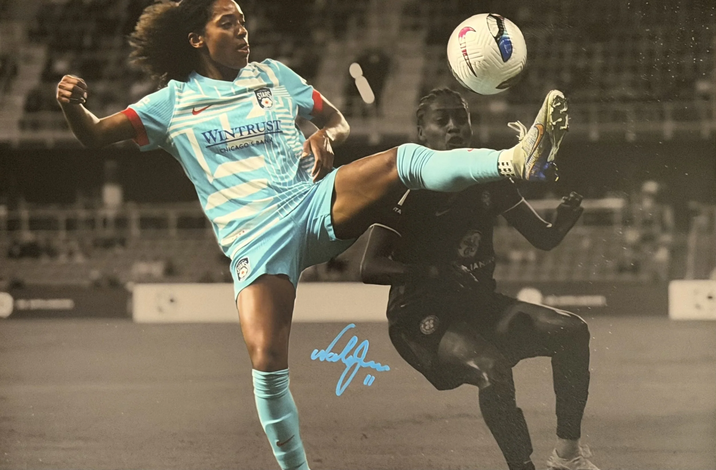 Nadia Gomes - Signed 12x18 Photo - Chicago Stars - Kicking
