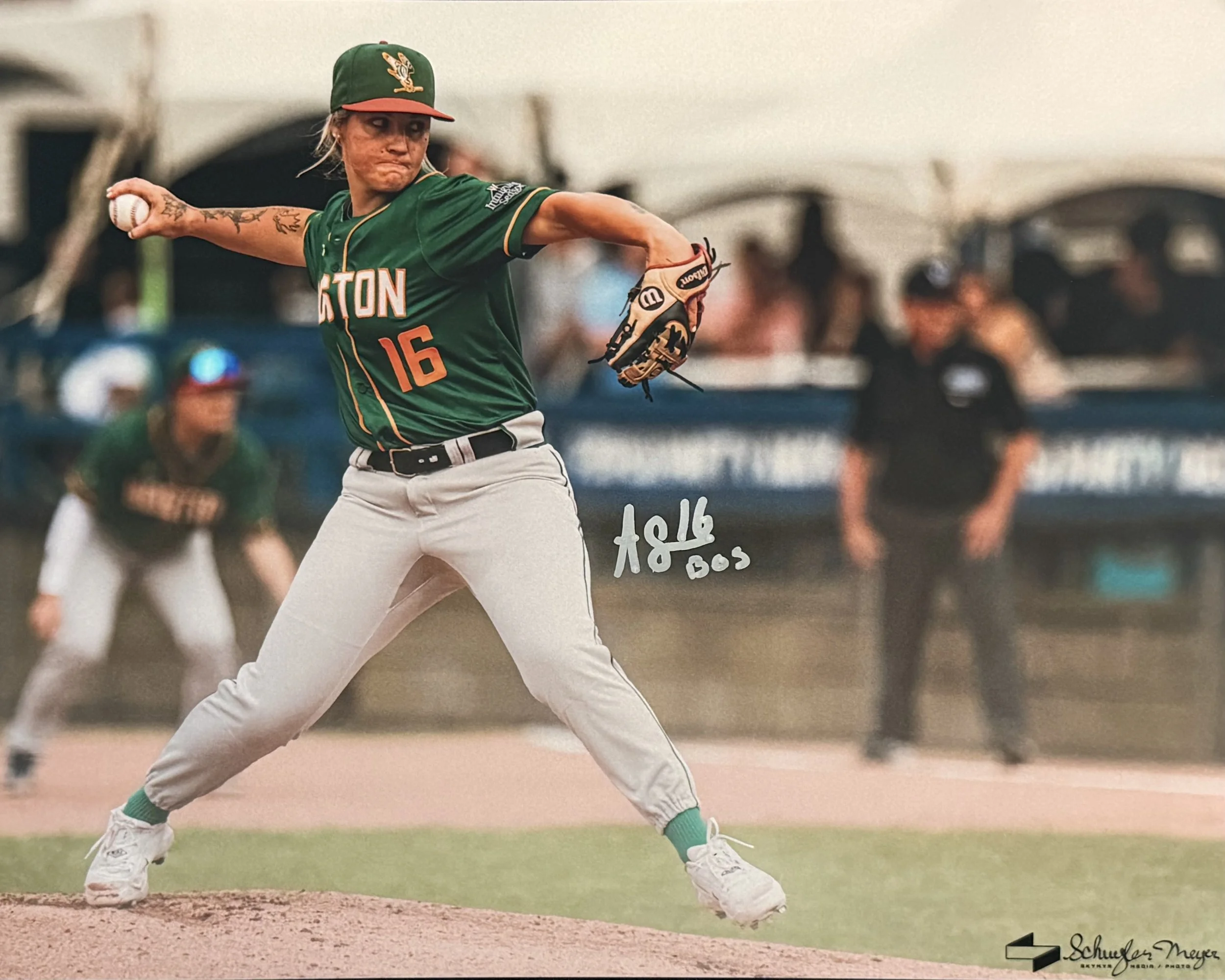 Signed 11x14 Alli Schroder Photo - Boston Hunters 1/2