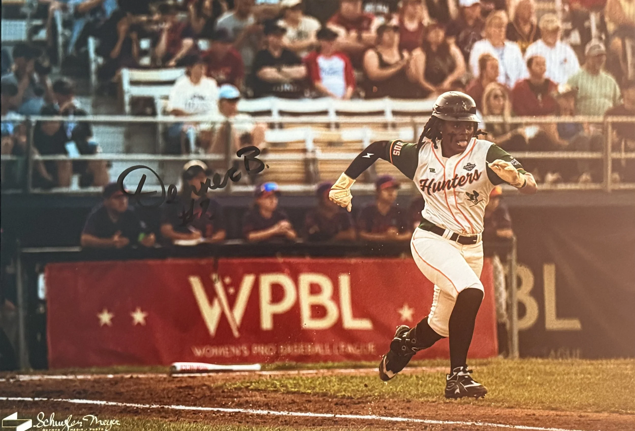 Signed 11x16 Denver Bryant Photo - Boston Hunters - "Running"