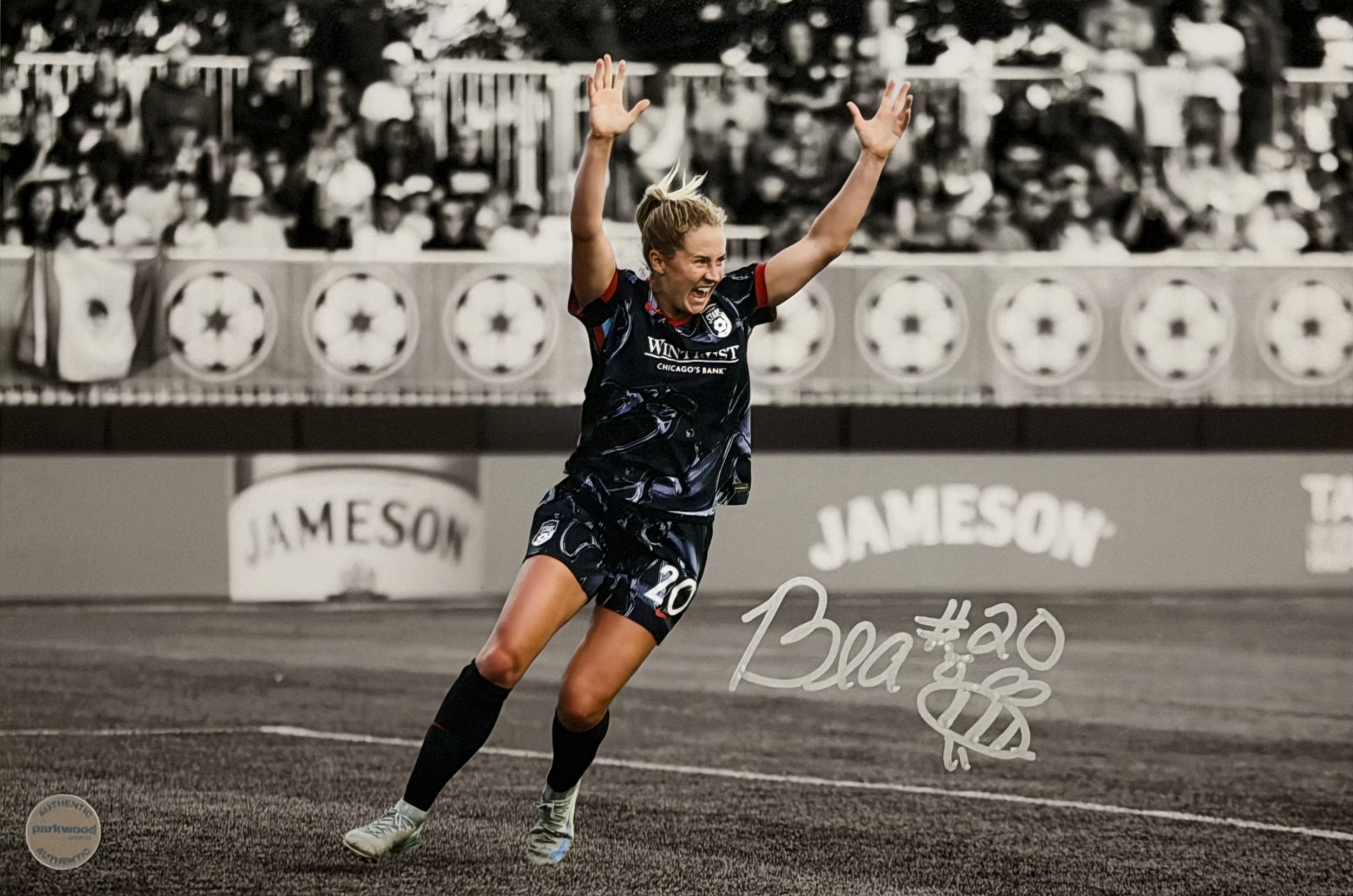 Bea Franklin - Signed 12x18 Photo - Chicago Stars - "Goal" - 1/2