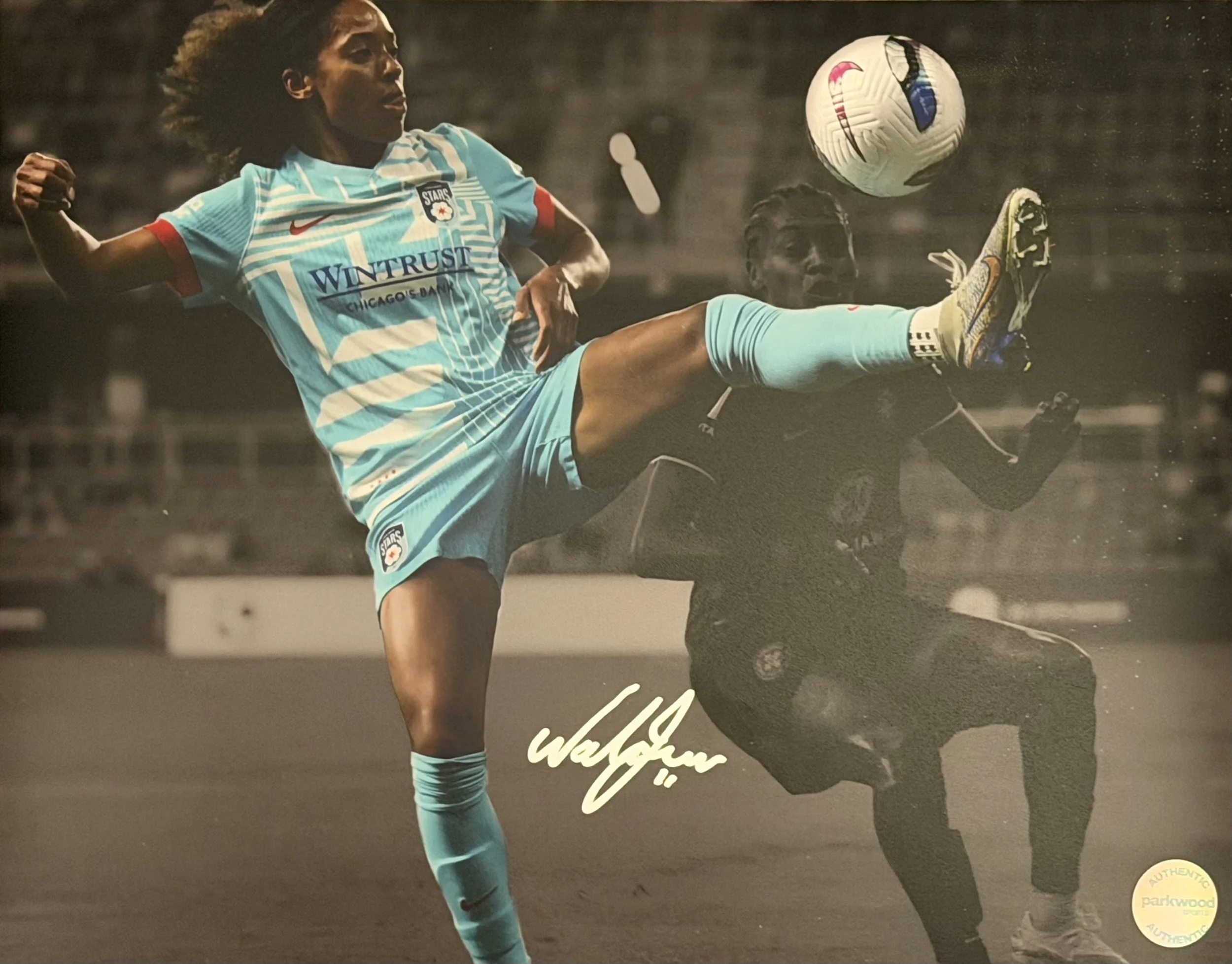 Nadia Gomes - Signed 11x14 Photo - Chicago Stars - "Kicking" Silver Ink