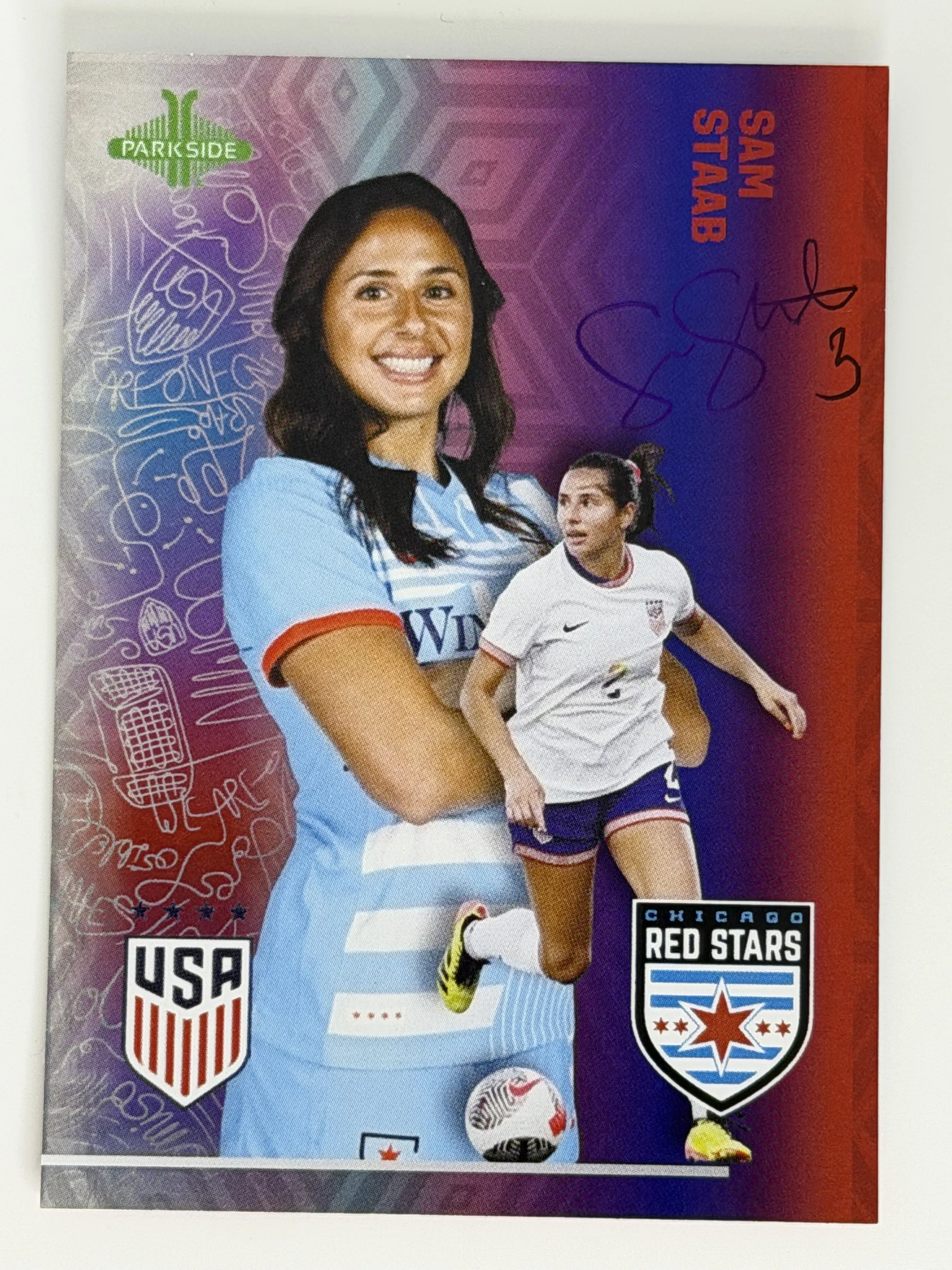 Signed 2024 Parkside USWNT Sam Staab One Nation. One Team. #18 - /10