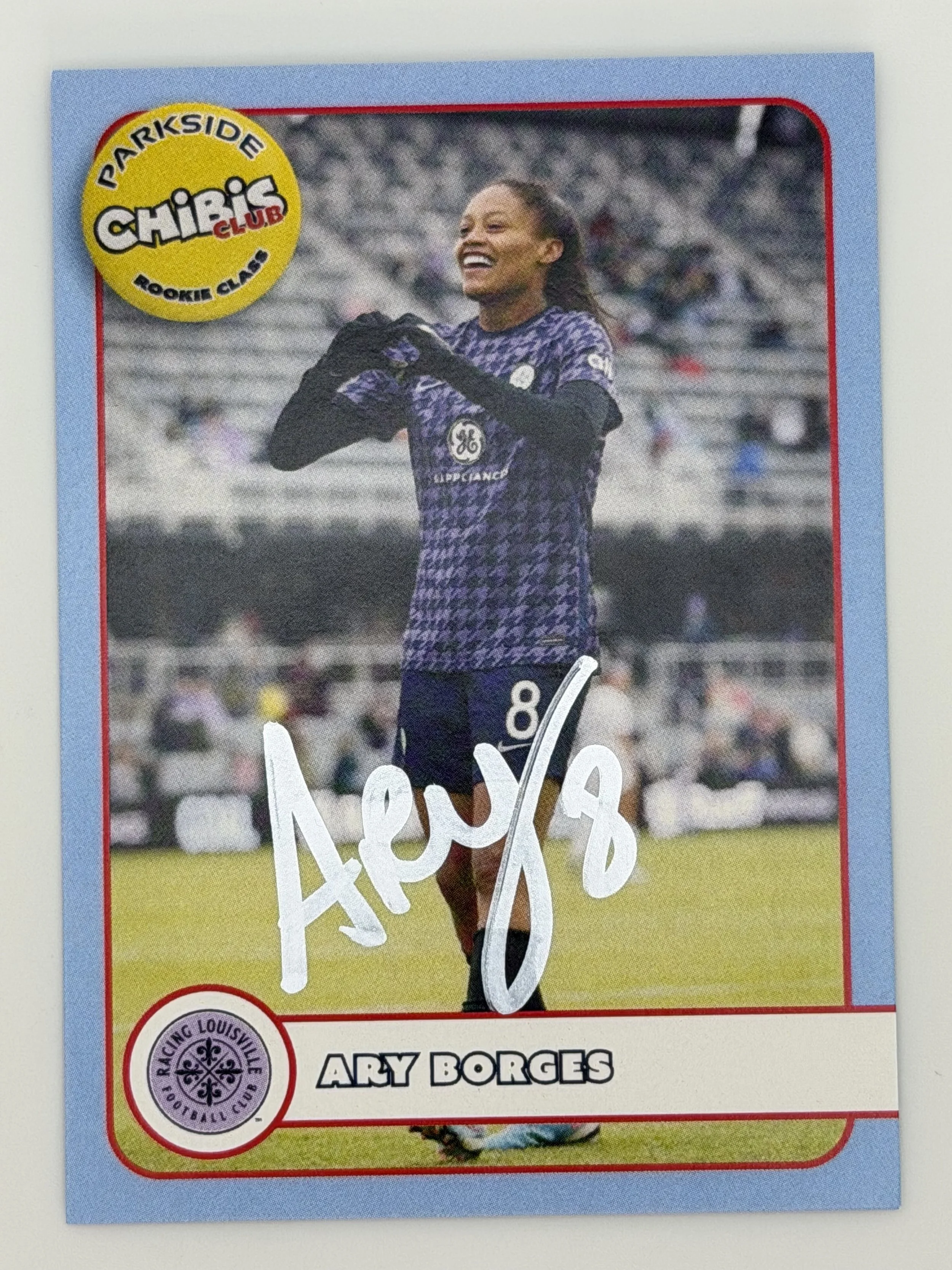 Signed 2023 Blue (/24) NWSL Parkside Chibis Club Rookie Class Ary Borges #5 (RC)
