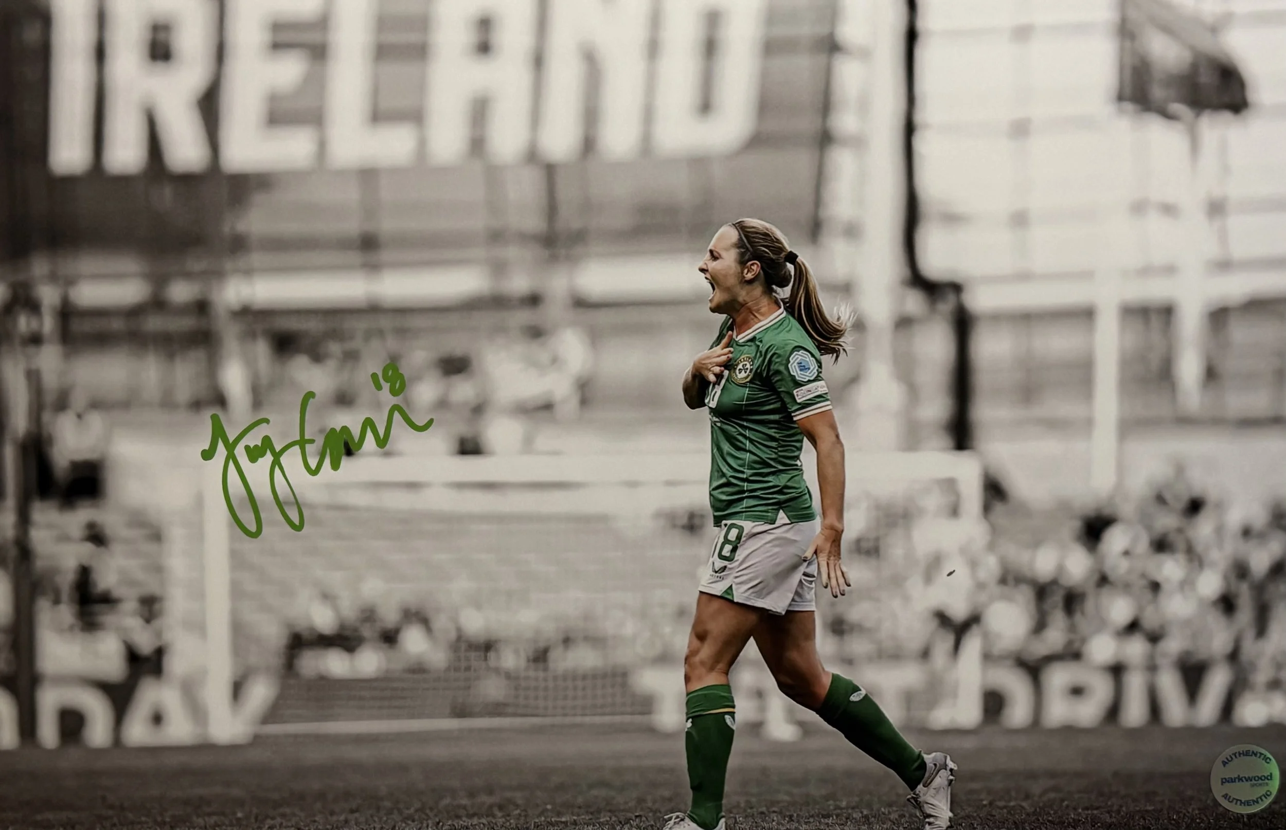 Kyra Carusa - Signed 12x18 Photo - Republic of Ireland National Team - "Pride" 3/4