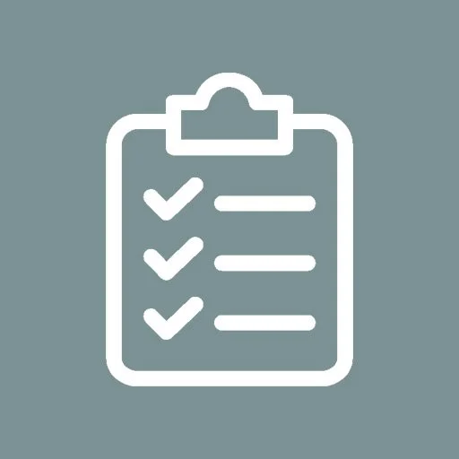 Icon of a clipboard with a checklist of four items, three of which are checked off.