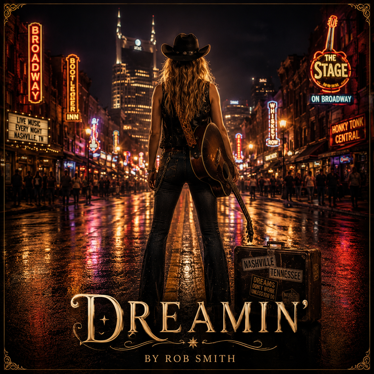 Cover Artwork for Dreamin' by Rob Smith, A country song about hope, perseverance, and chasing your dreams.