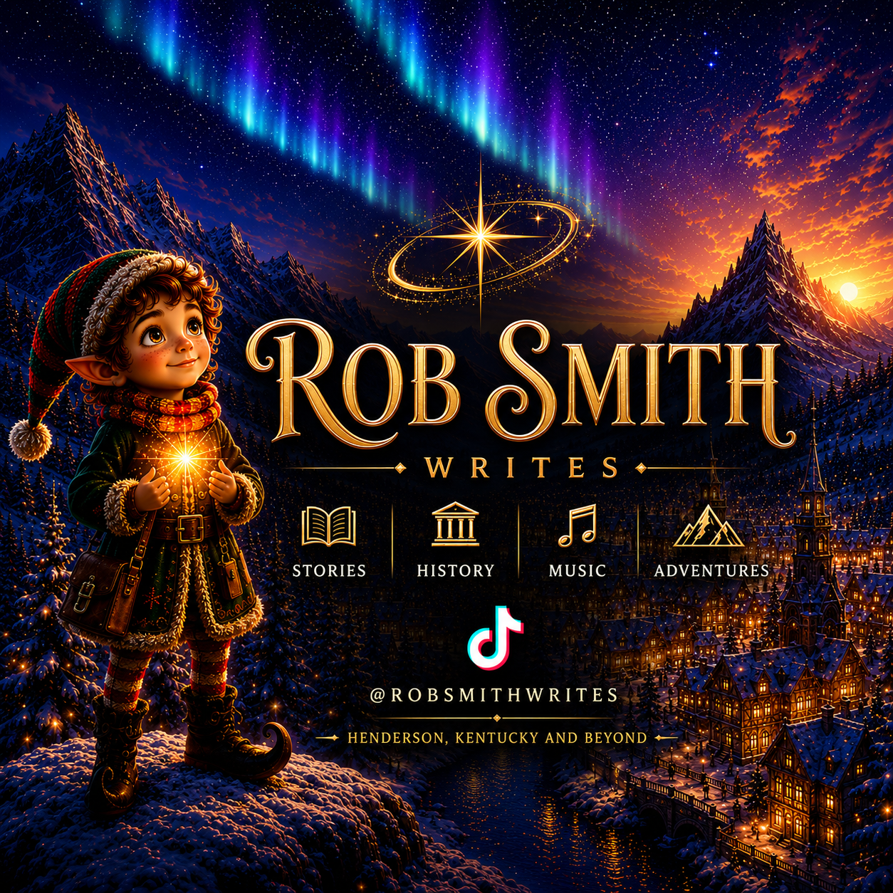 Official Rob Smith Writes TikTok graphic linking to short videos about books, music, local history, photography, and storytelling.