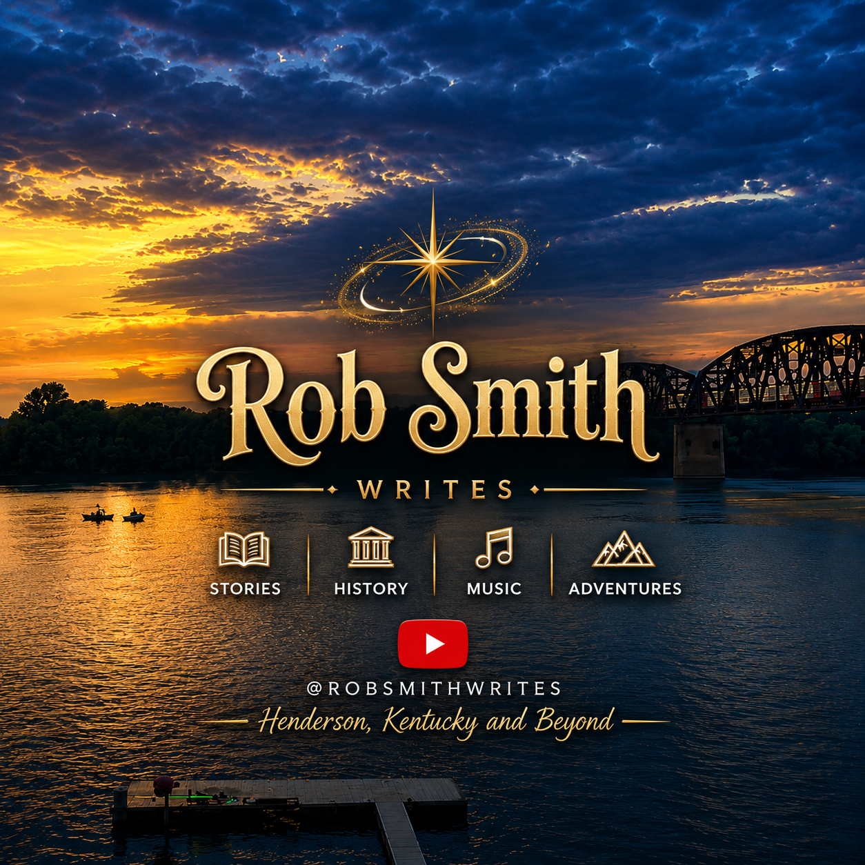 Official Rob Smith Writes YouTube graphic linking to videos about books, songwriting, local history, photography, and storytelling.