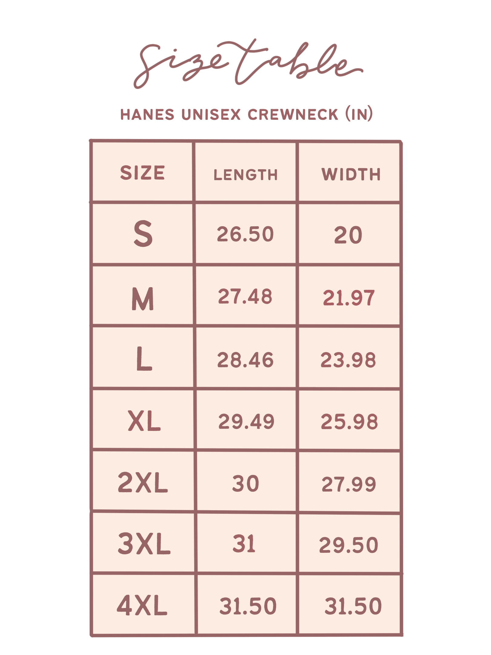 Hanes Crewneck Chart.png
