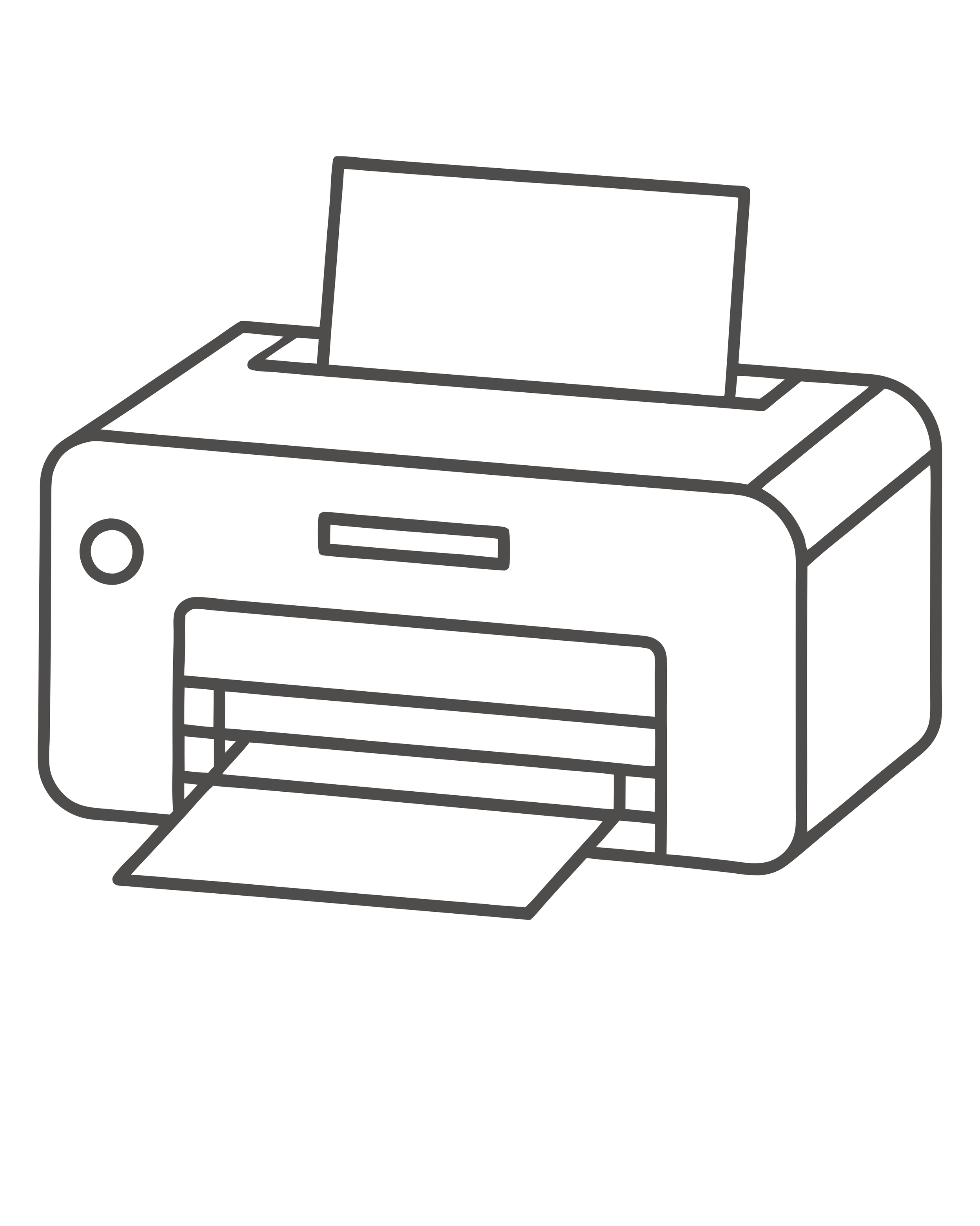 A simple line drawing of a home or office printer with paper coming out of the front slot.