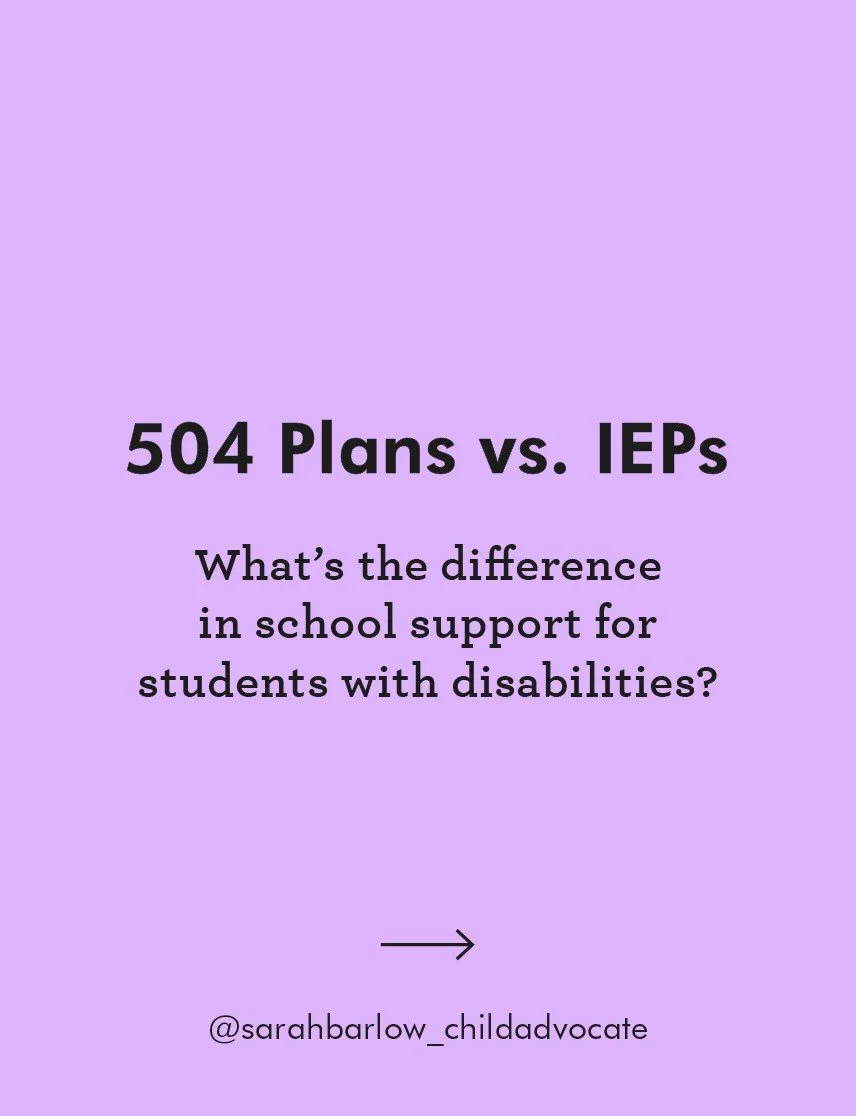 504 plans and IEPs both support students, but they&rsquo;re not the same thing. Here&rsquo;s a simple breakdown to help better understand the difference ✨