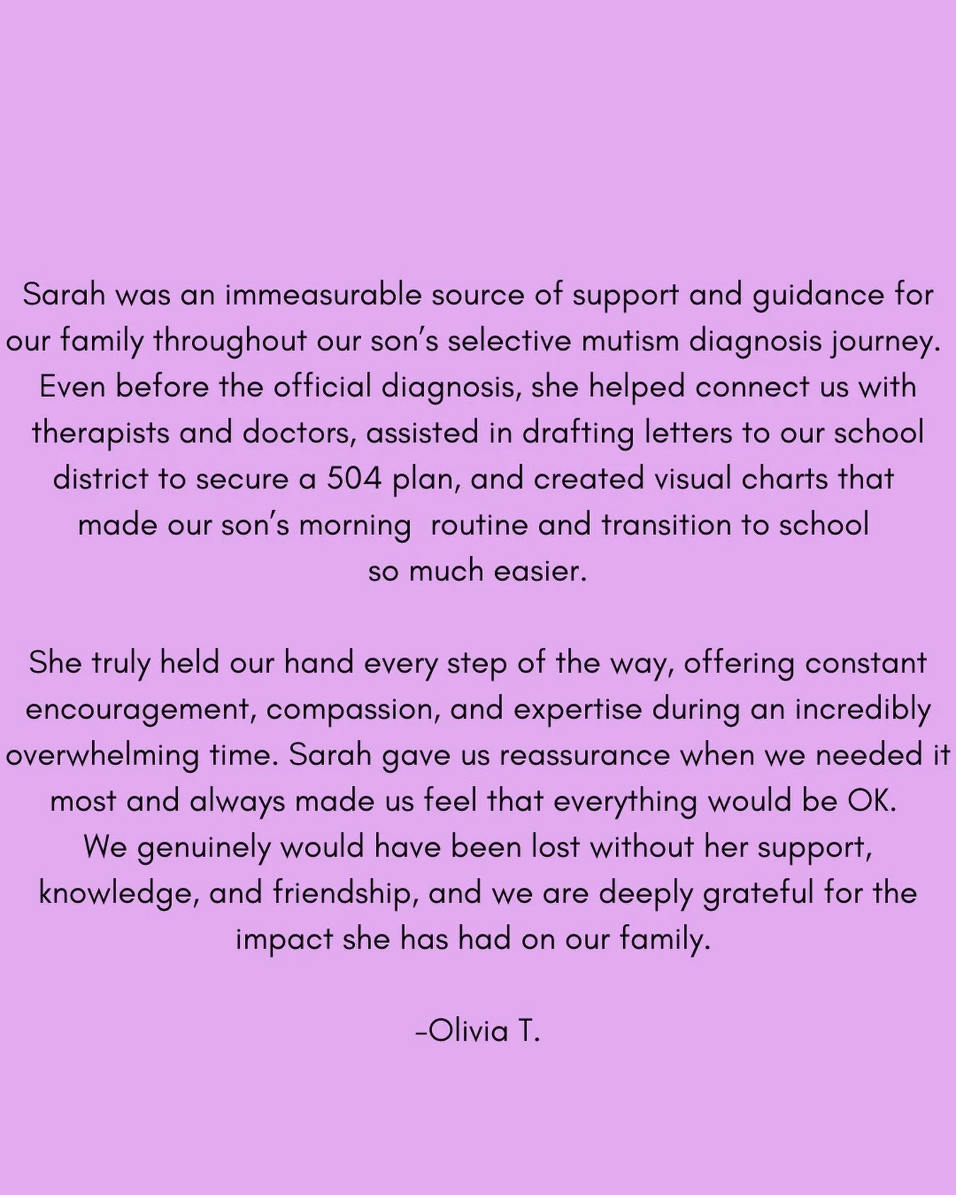 After Liam&rsquo;s diagnosis, I dedicated myself to learning about Selective Mutism and have since had the privilege of supporting other families through their own SM journey ✨