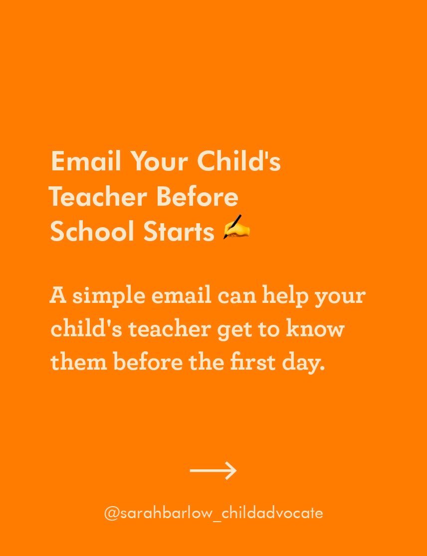 As a teacher, I always appreciated when parents reached out beforehand. It showed me that we were working as a team and gave me a little sneak peek into their child, like their personality, interests, strengths, or anything they might be struggling w