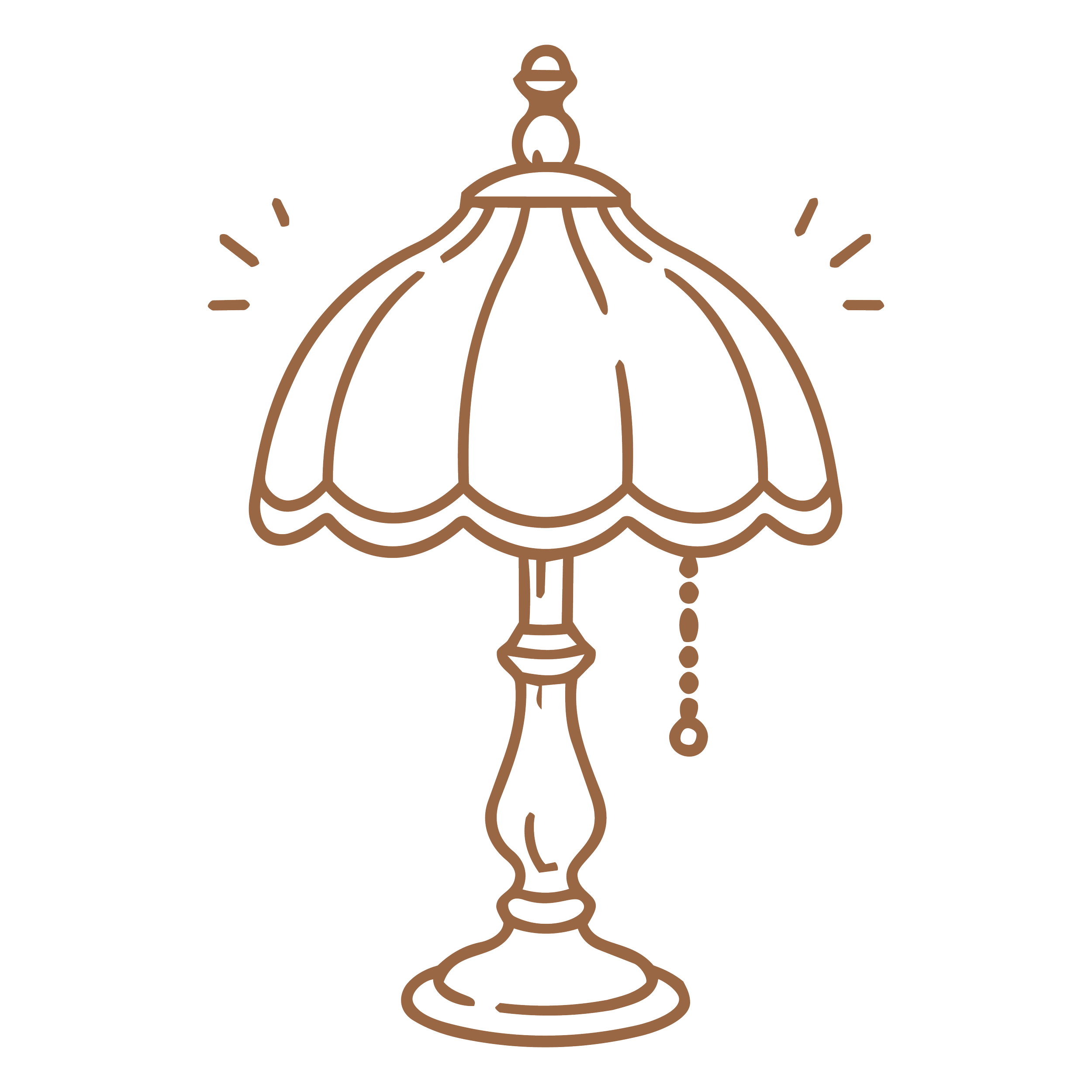 The Bradshaw brand graphic of an antique lamp.