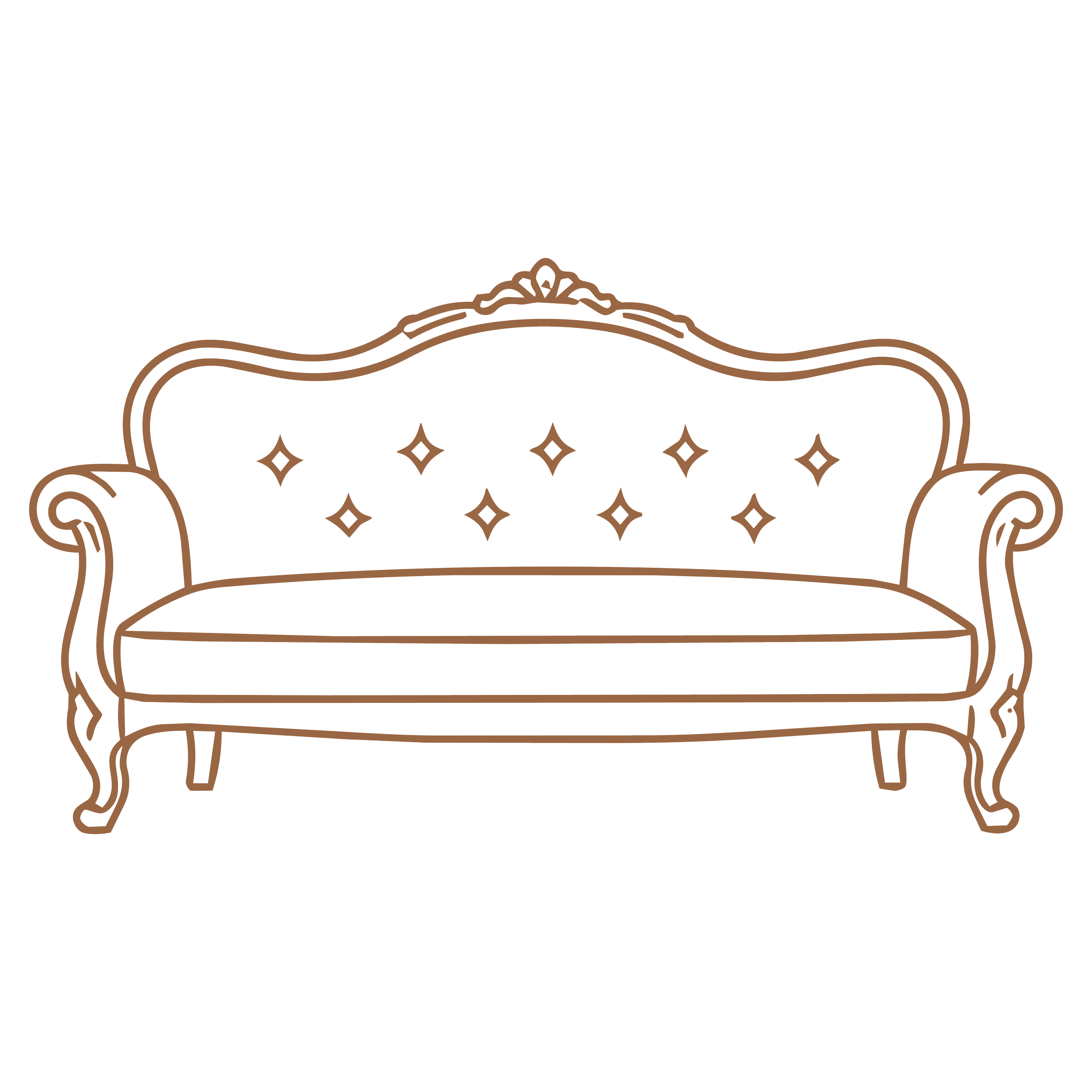The Bradshaw brand graphic of an antique couch.