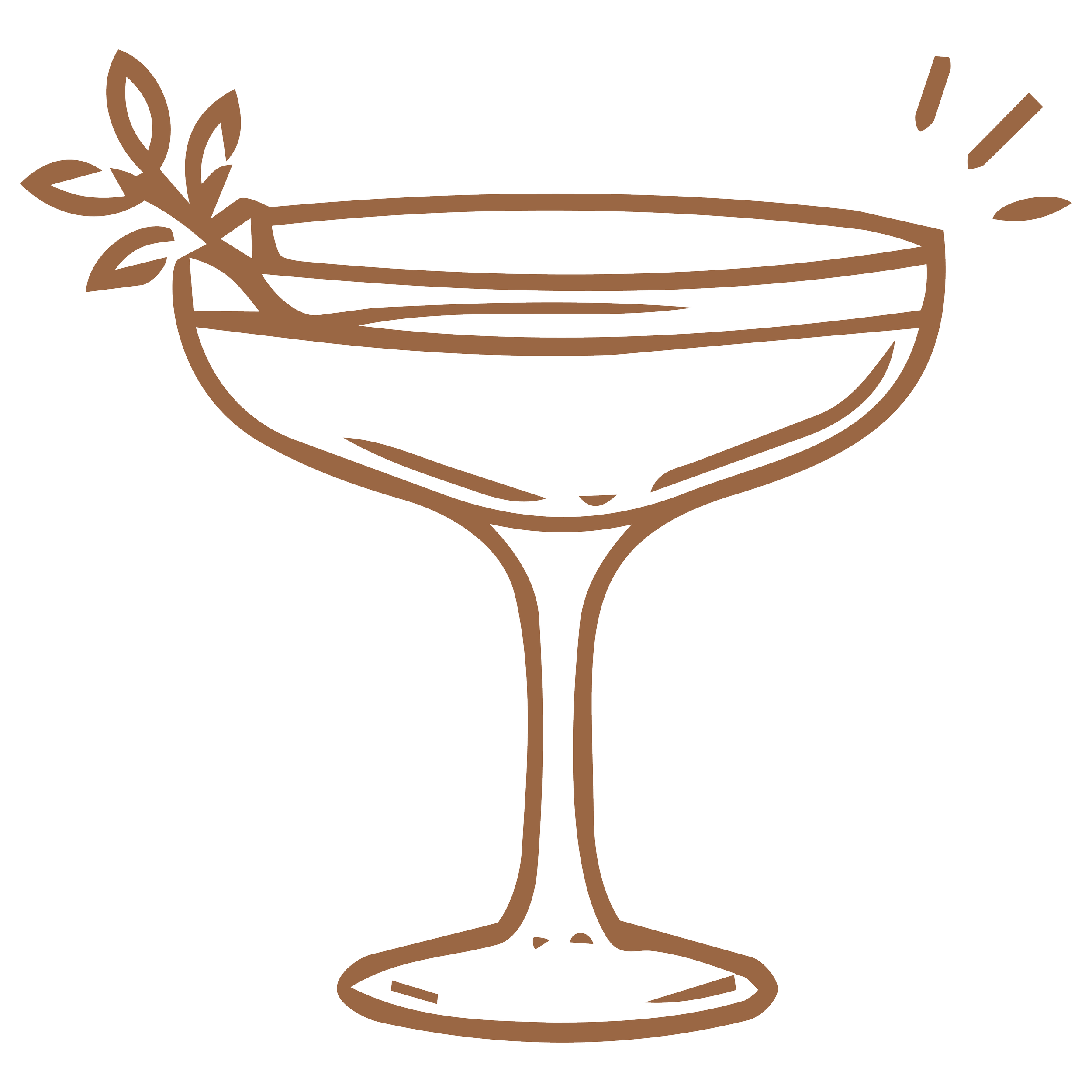 The Bradshaw brand graphic of a champagne glass.