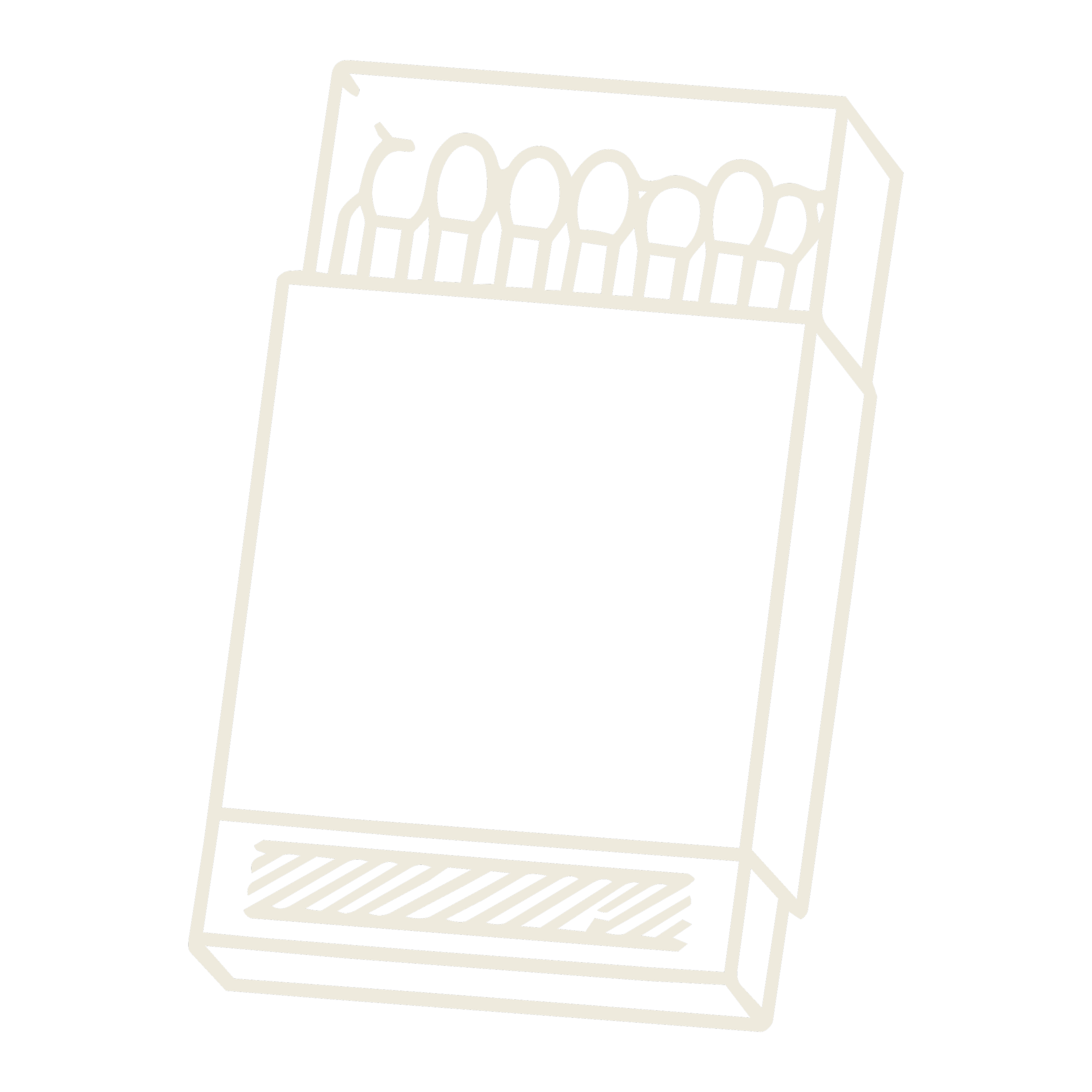 The Bradshaw brand graphic of a matchbook in cream color.