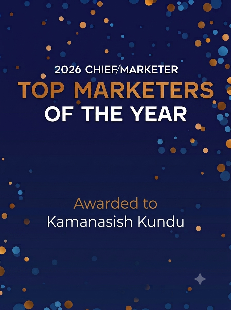 2026 Chief Marketer Top Marketers of the Year award presented to Kamanasish Kundu.