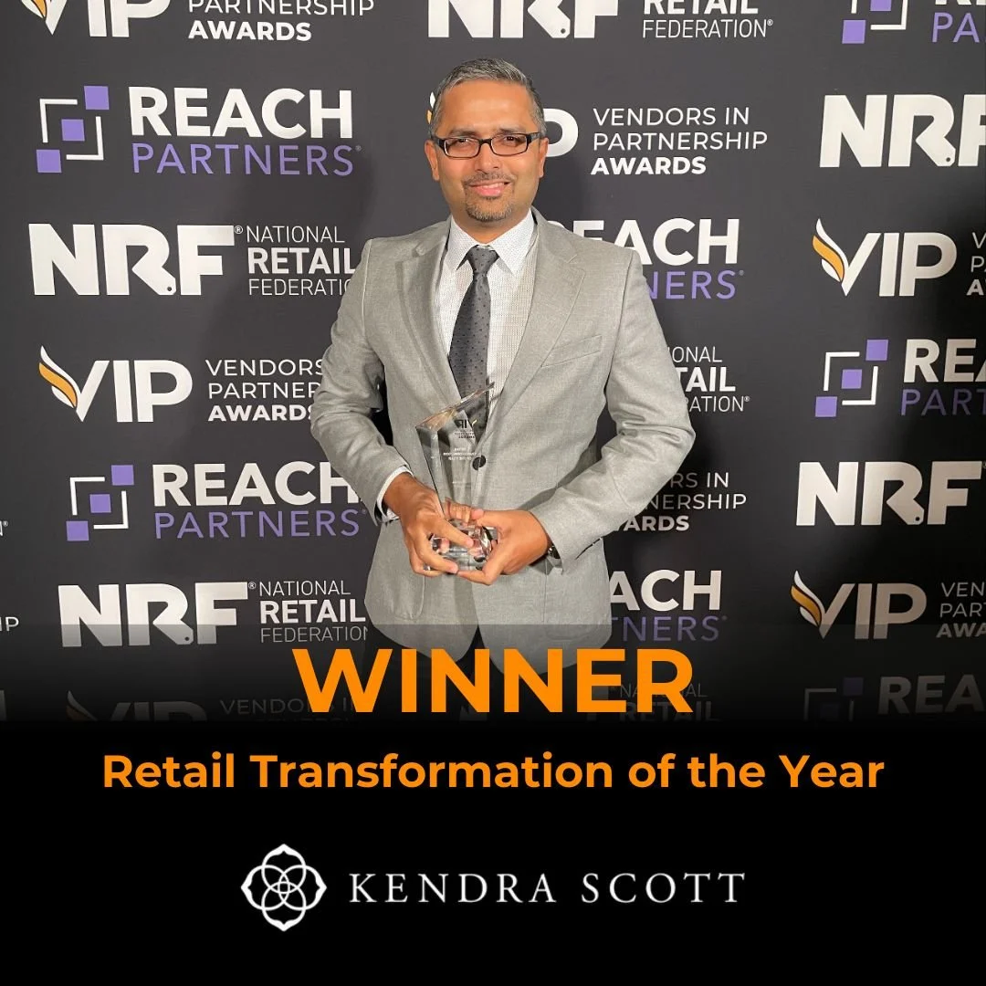 Kamanasish Kundu accepting the Retail Transformation of the Year award at the NRF Vendors in Partnership Awards 2026.