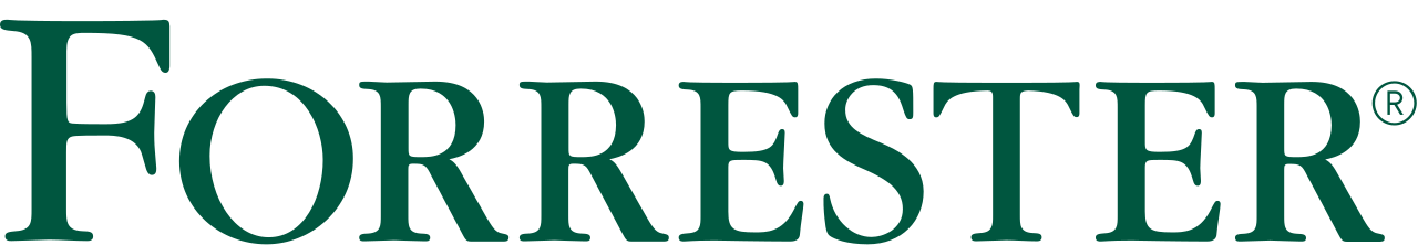 The Forrester logo in teal with the company name in large serif font.