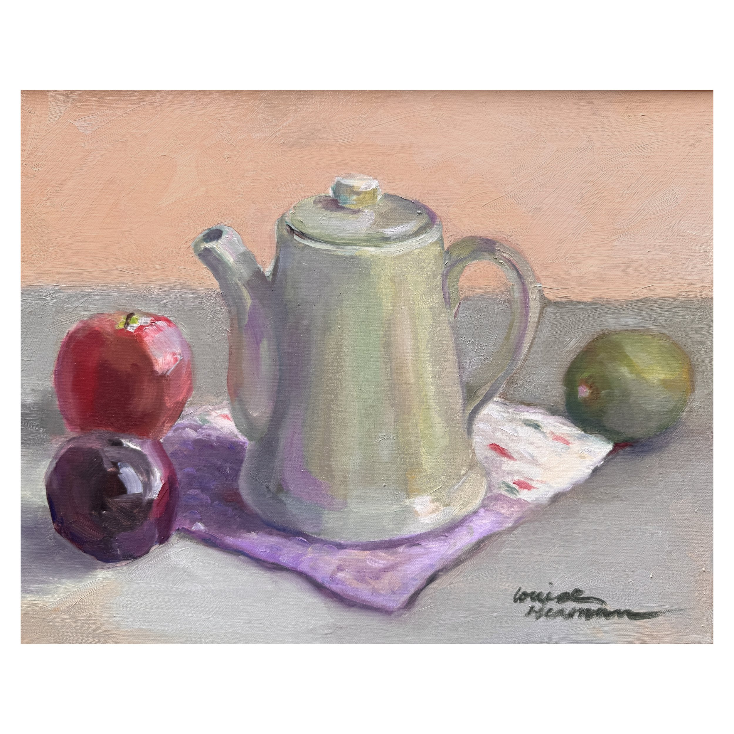 Apple, Plum and Lime with Green Teapot