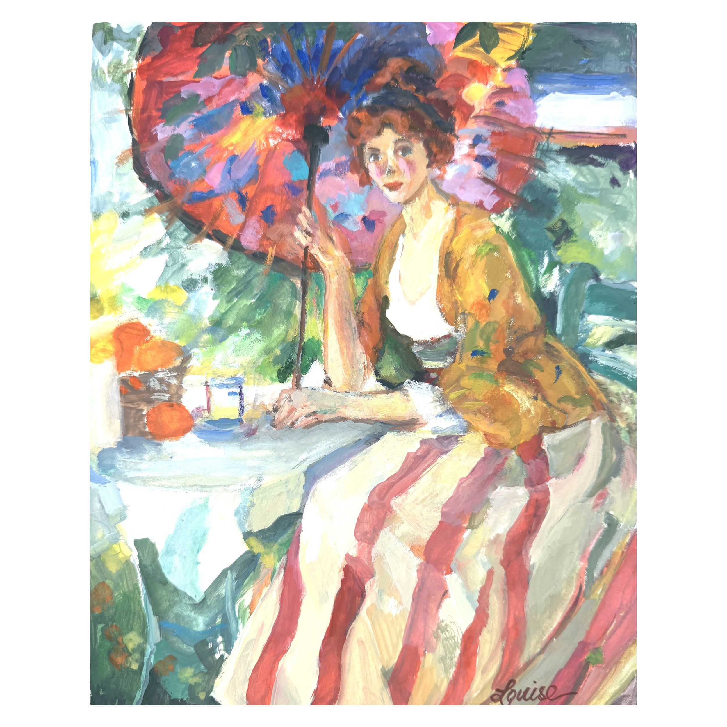 Red-Headed Girl with Parasol (After Karl Albert Buehr)