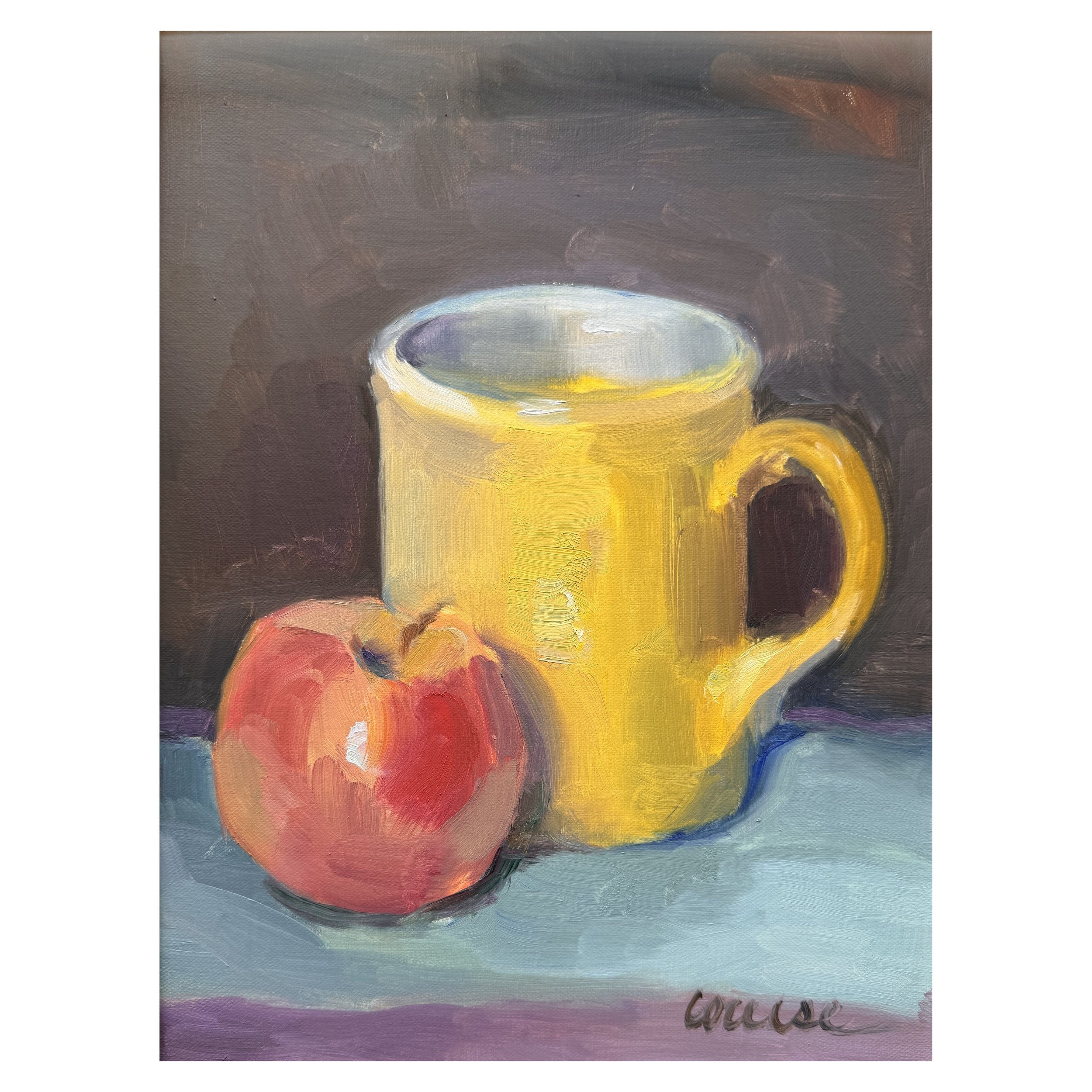Yellow Mug with Apple