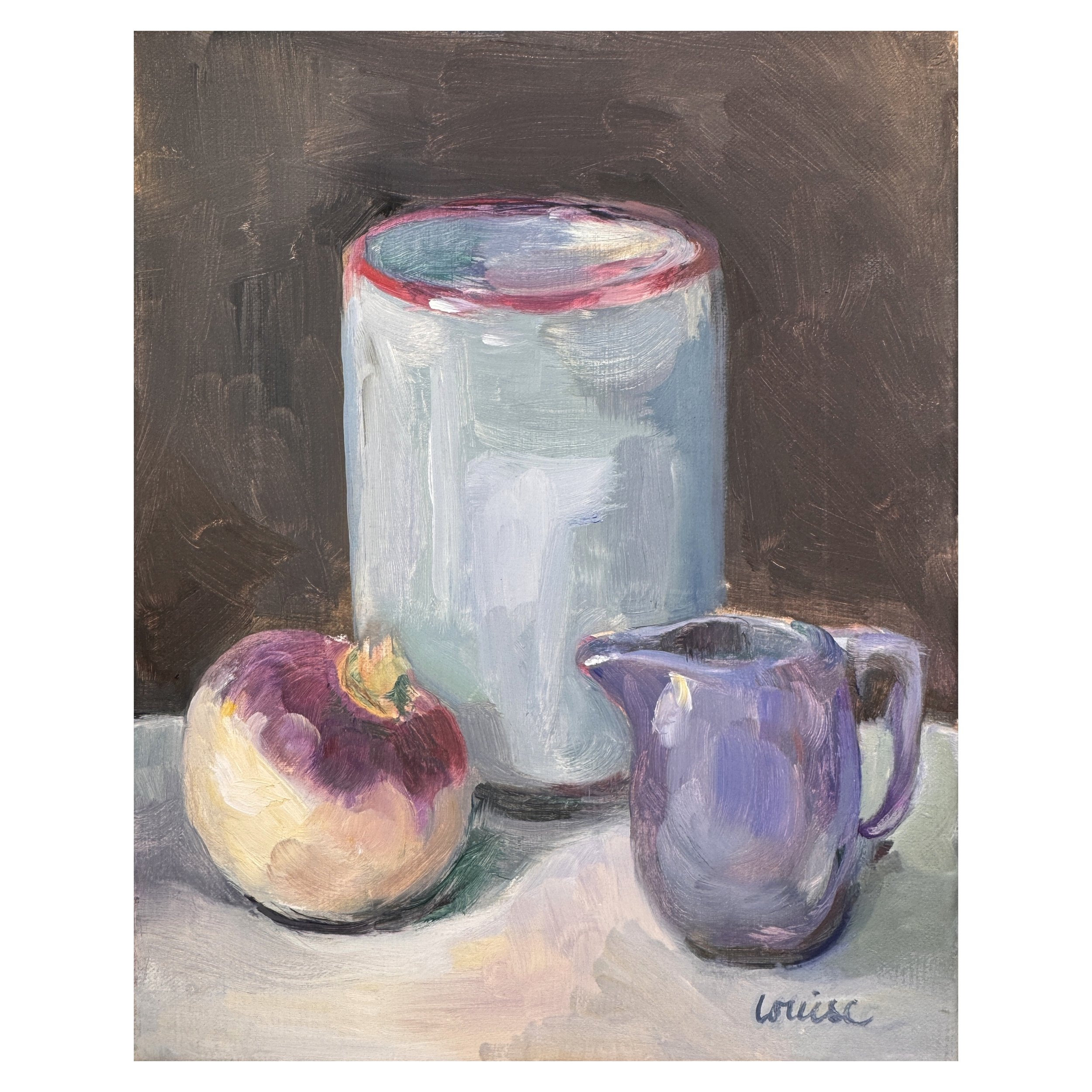 Blue Glass, Turnip and Creamer