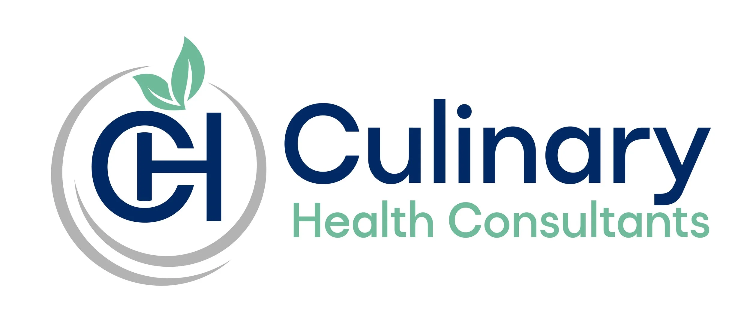 Logo for Cherry Health Consultants, featuring a stylized 'CH' inside a circle with two leaves and the text 'Cherry Health Consultants' in blue and green.