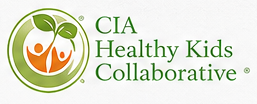 Logo of CIA Healthy Kids Collaborative featuring a stylized child inside a leaf.