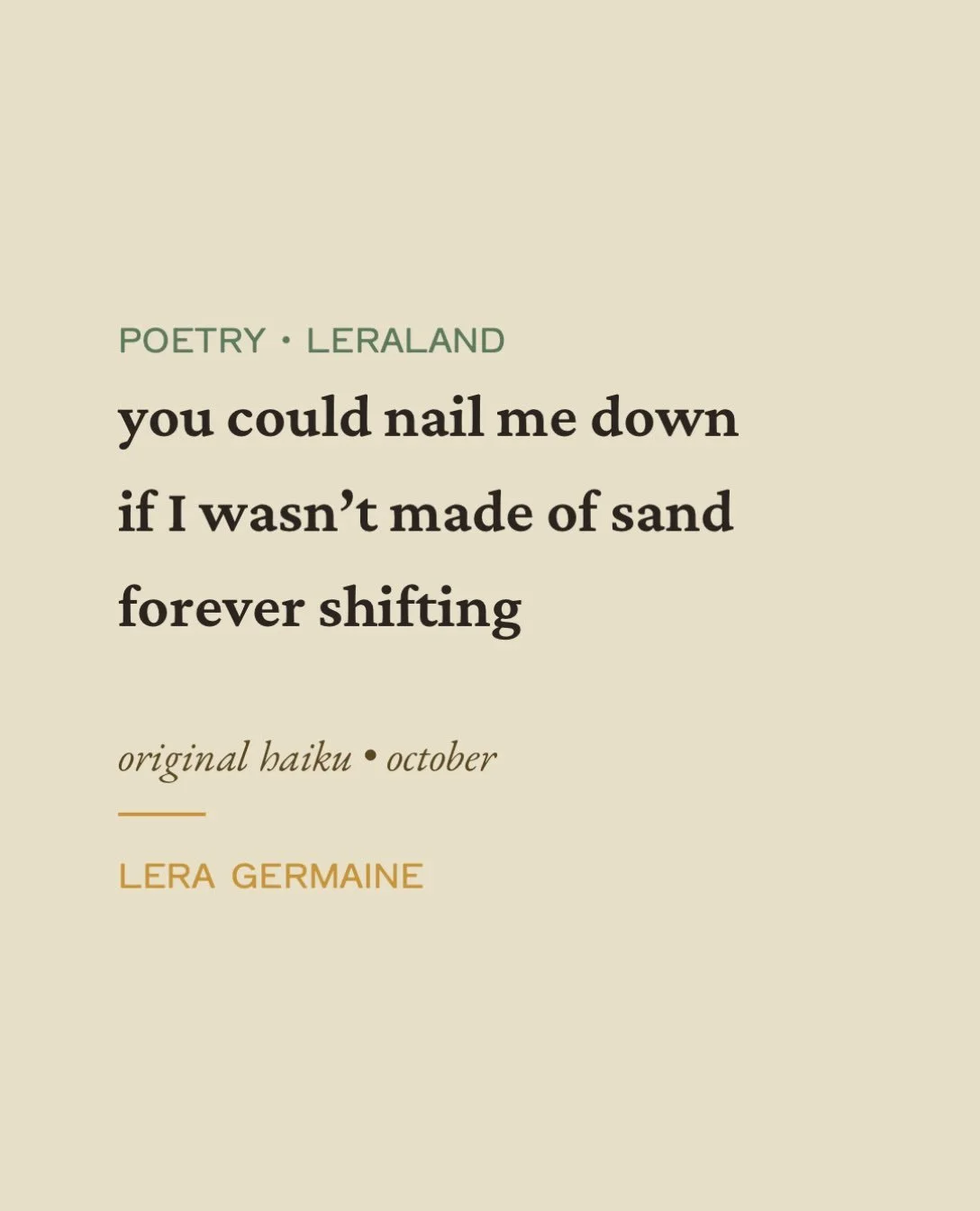 written in october.

original poetry | leraland | coastal writing

#originalpoetry #poetryofinstagram #writersofinstagram #coastalpoetry #leraland