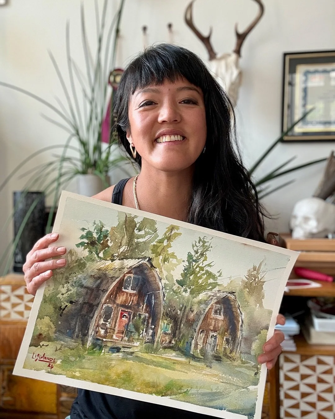 Congratulations to my new collector. 🥂

These homes are currently slated for development. I painted them as an act of grief over our changing town, and I&rsquo;m amazed by how quickly that sadness turned into rejoicing. I had no idea, when I sat dow