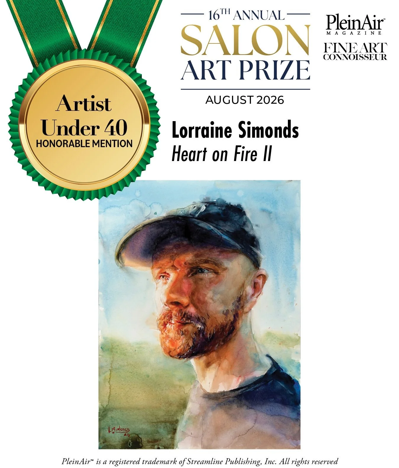 Wahoo! &lsquo;Heart on Fire II&rsquo; has been awarded Honourable Mention for Artist Under 40 in the August 2026, 16th Annual Salon Art Prize. Thank you to Juror Lance Rehs for award the piece and for @thesalonartprize for hosting the award. 

This p