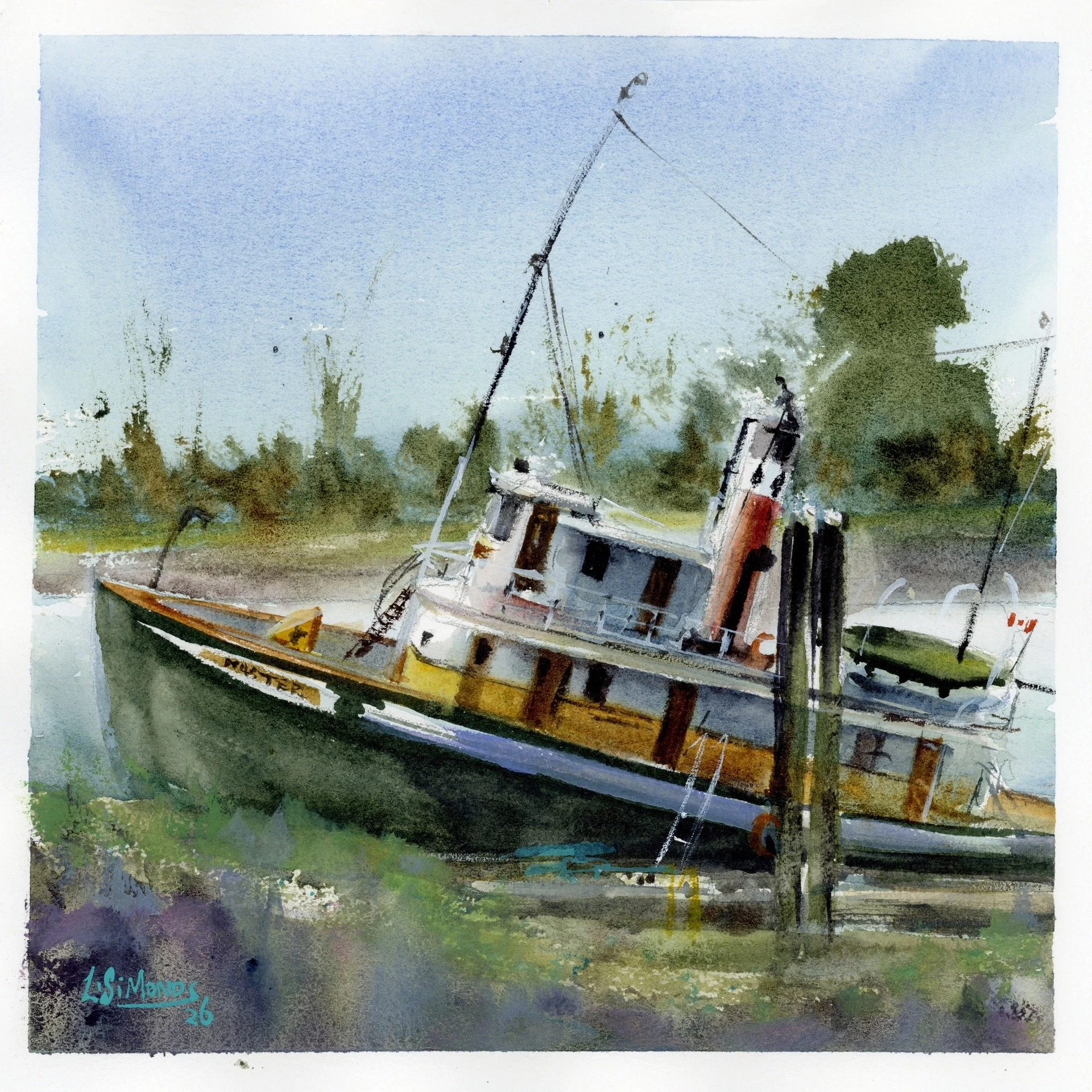 SS Master Steam Tug Boat Steveston, Plein Air (11x11)