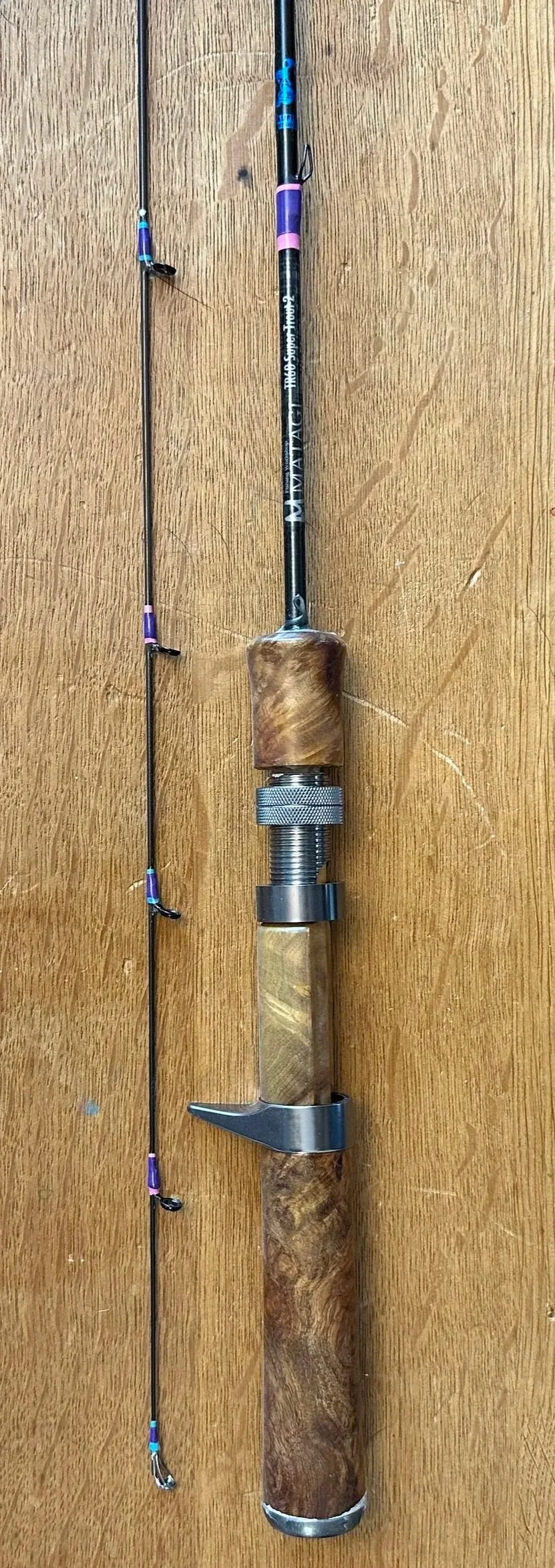 Two piece bait finesse system fishing rod with synthetic cork handle