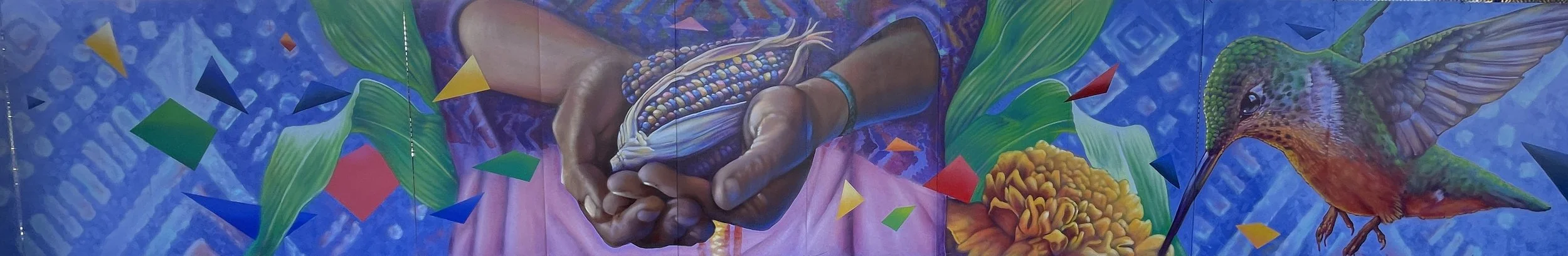 "Threads of Life"
9' x 160'
Spraypaint on woodpanel
2024