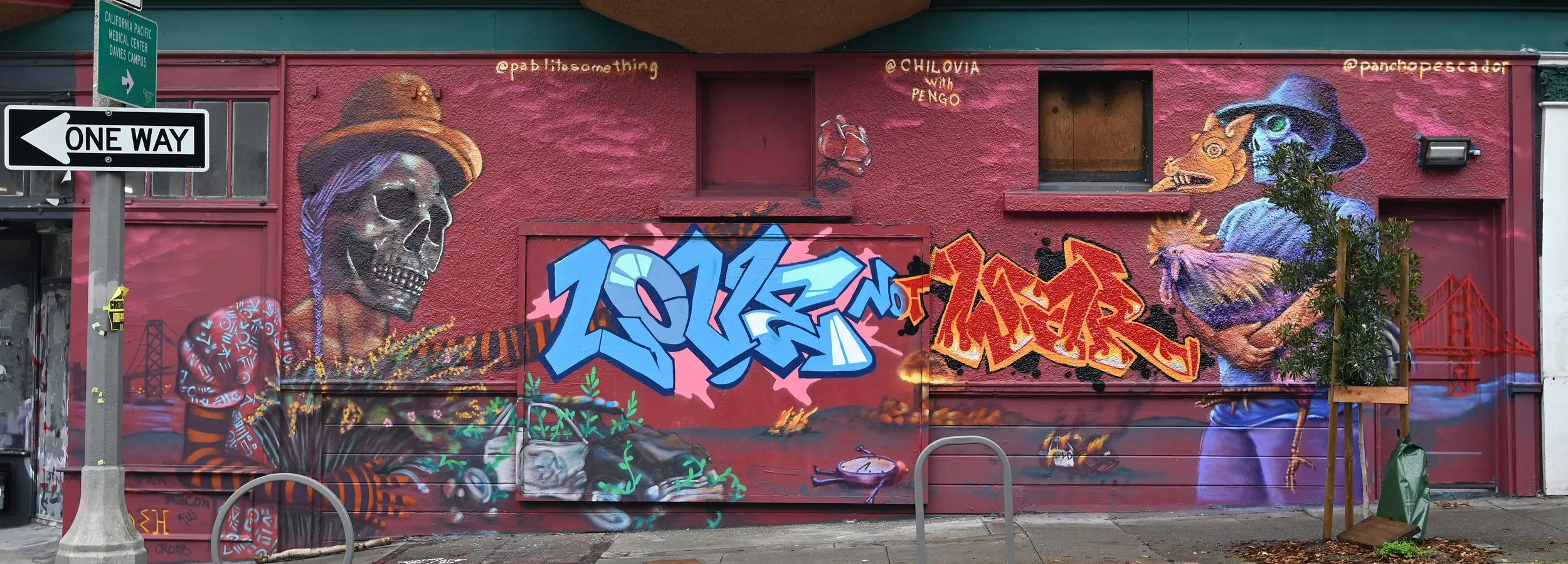 "Love not War"
15' x 45'
Spraypaint on Concrete
2024