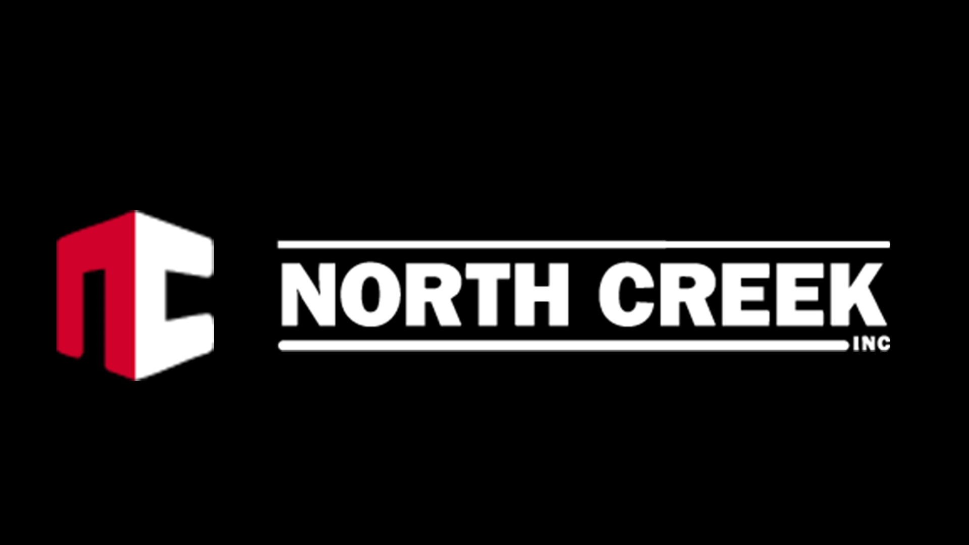 Logo of North Creek Inc featuring a red and white 3D block with a black background