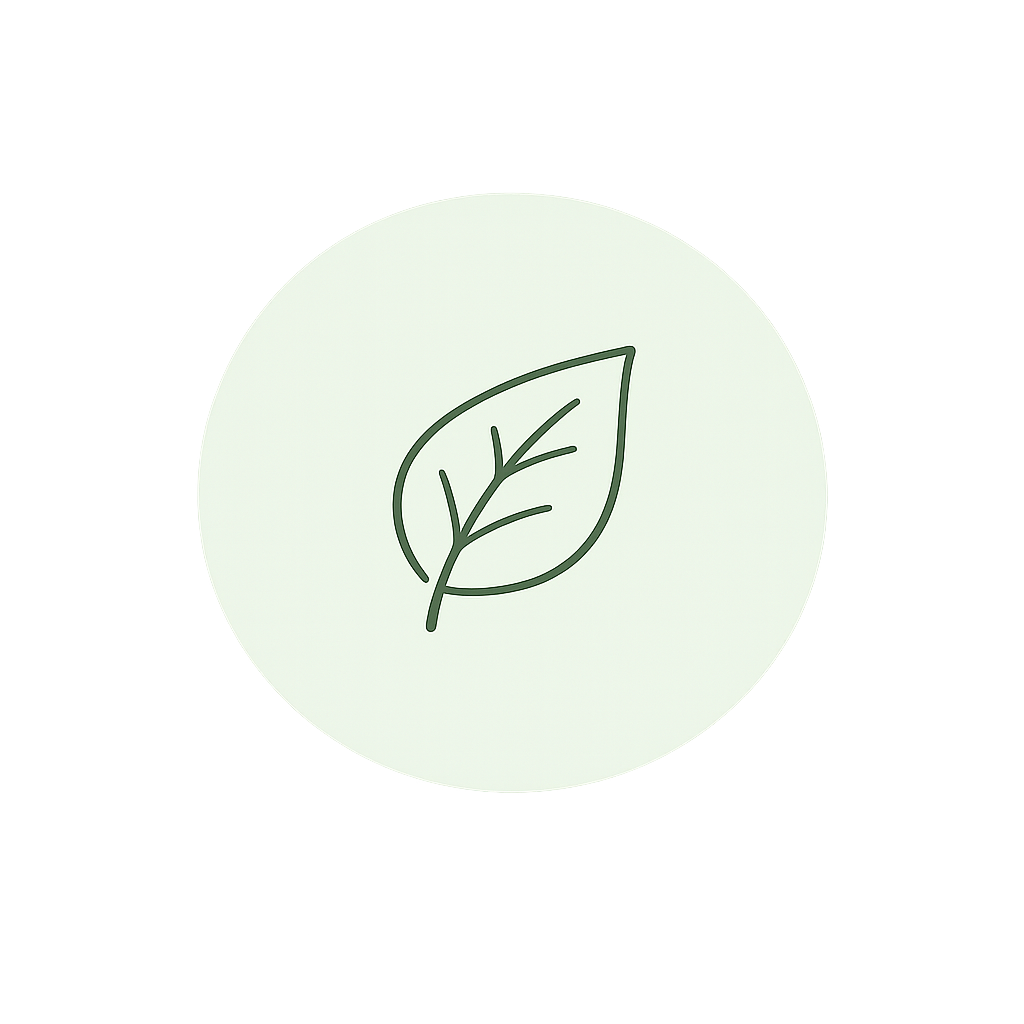 Illuminated light panel with a simple line drawing of a leaf.
