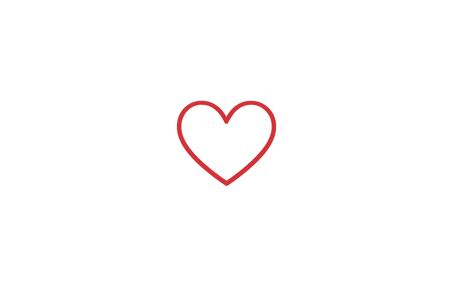 A glowing red heart outline on a dark, blurred background.