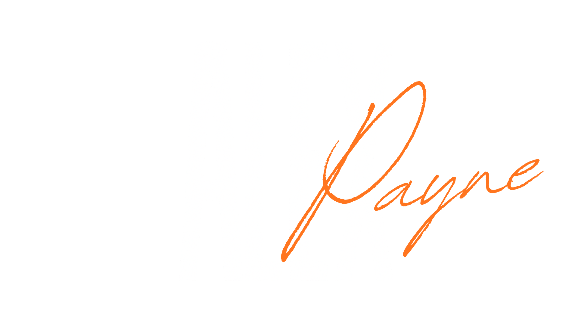 Text that reads "ALEX Payne" with "ALEX" in large white font and "Payne" in orange script.