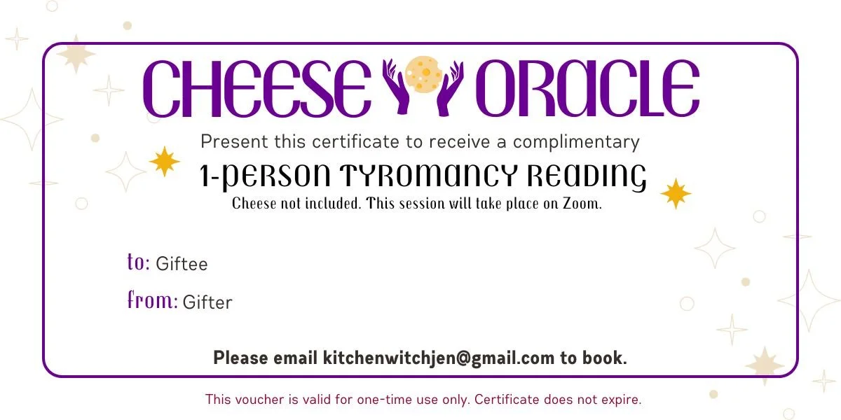 Cheese Reading Gift Certificate