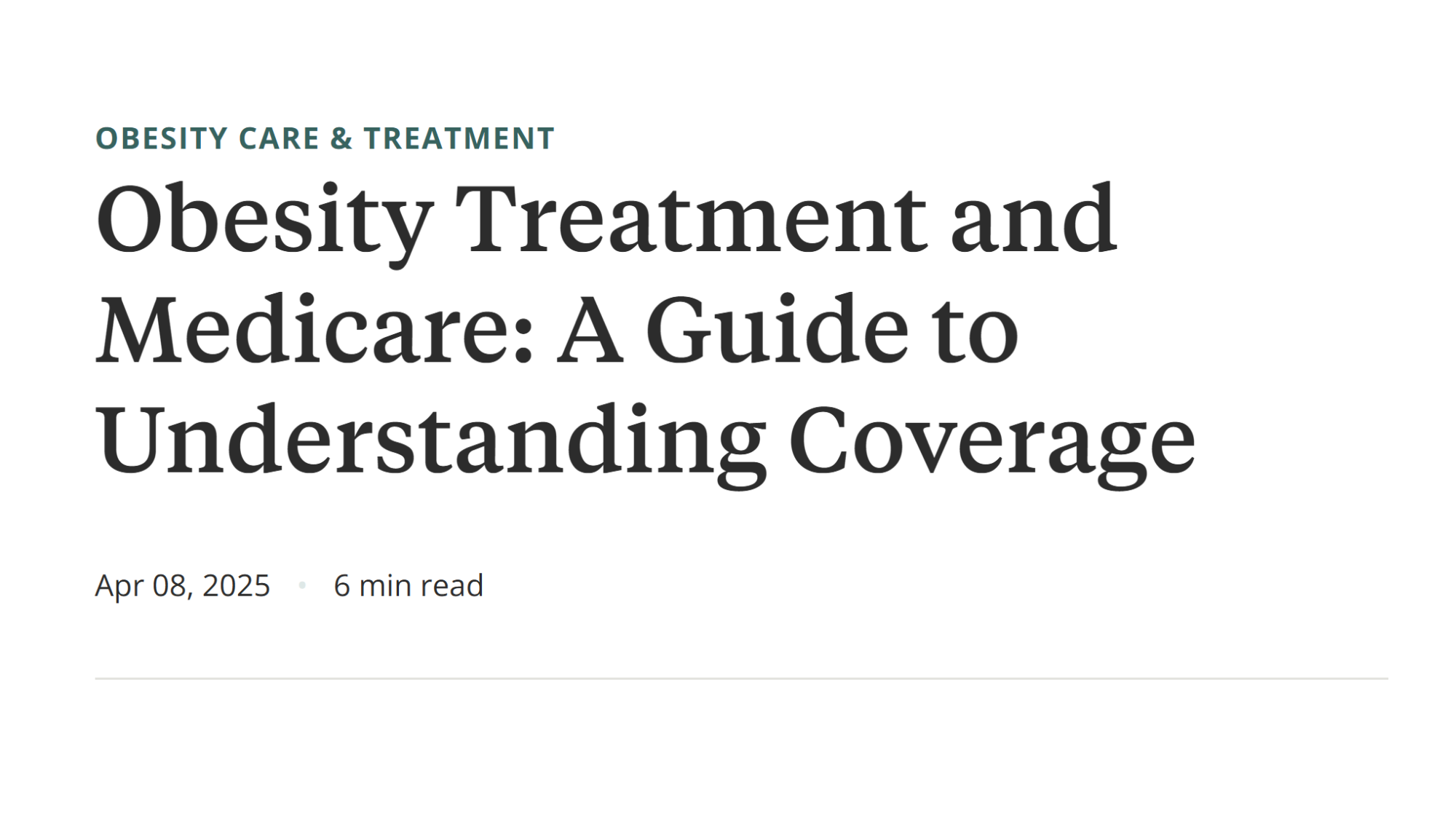 NCOA Guide: Obesity Treatment and Medicare: A Guide to Understanding Coverage