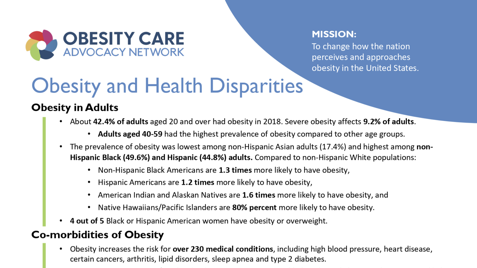 Fact Sheet: Obesity and Health Disparities