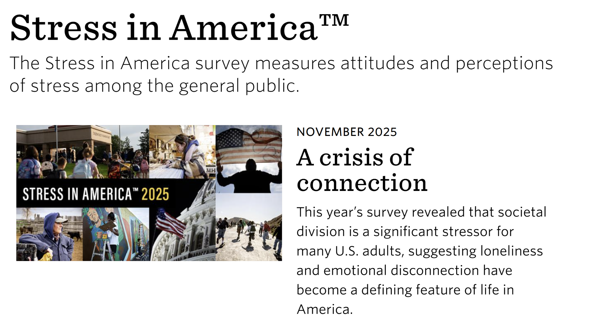 Report: Stress in America 2021: Pandemic Stress One Year On