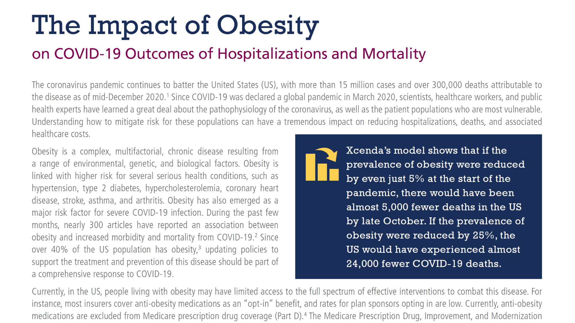 Report: The Impact of Obesity on COVID-19 Outcomes of Hospitalizations and Mortality