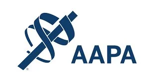  AAPA logo featuring a blue ribbon, symbolizing support and awareness in the medical community.